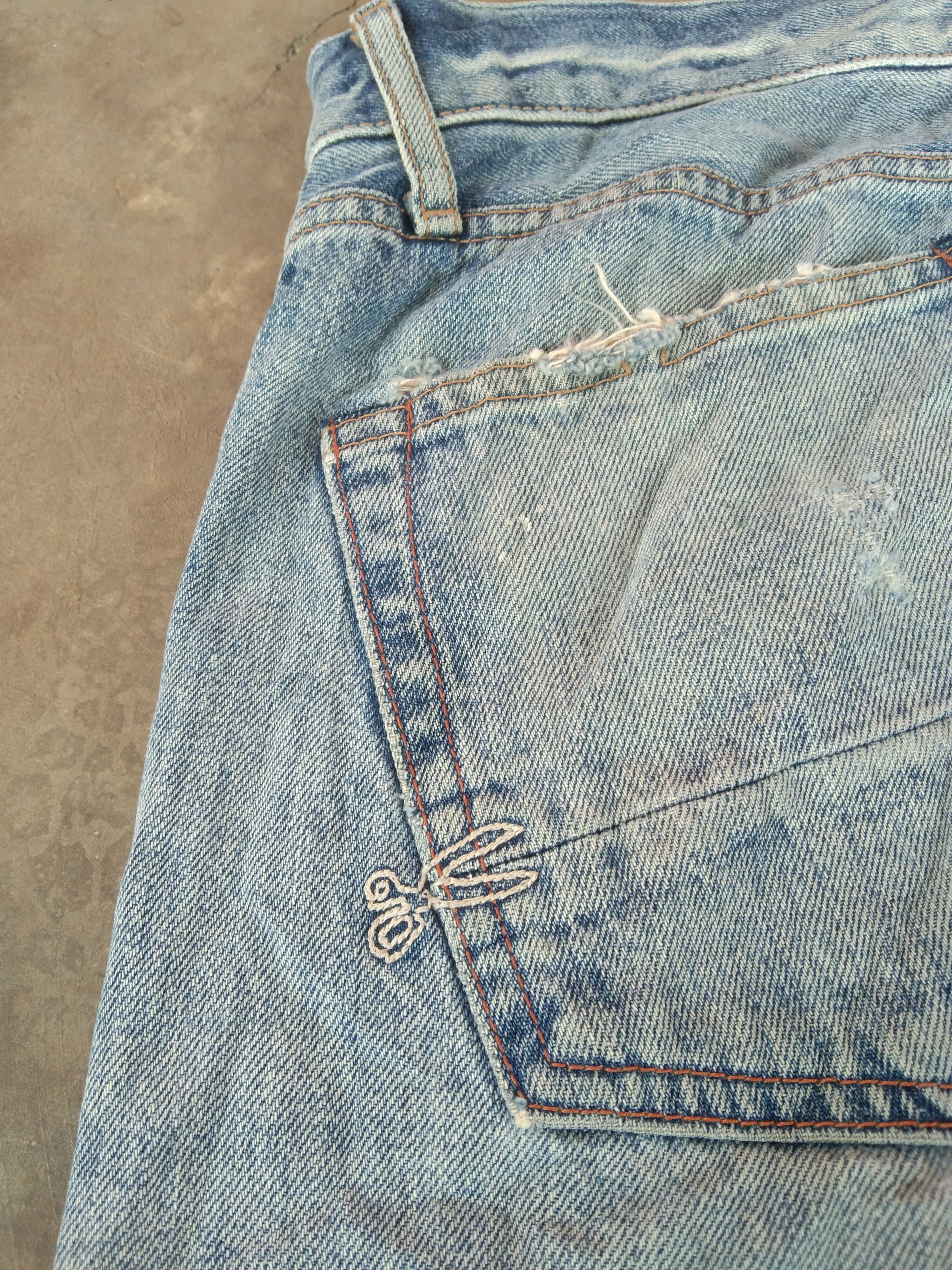 DENHAM × Japanese Brand × Vintage Vintage Denham Redline Selvedge Distressed Jeans 30x31 Size US 30 / EU 46 - 3 Thumbnail