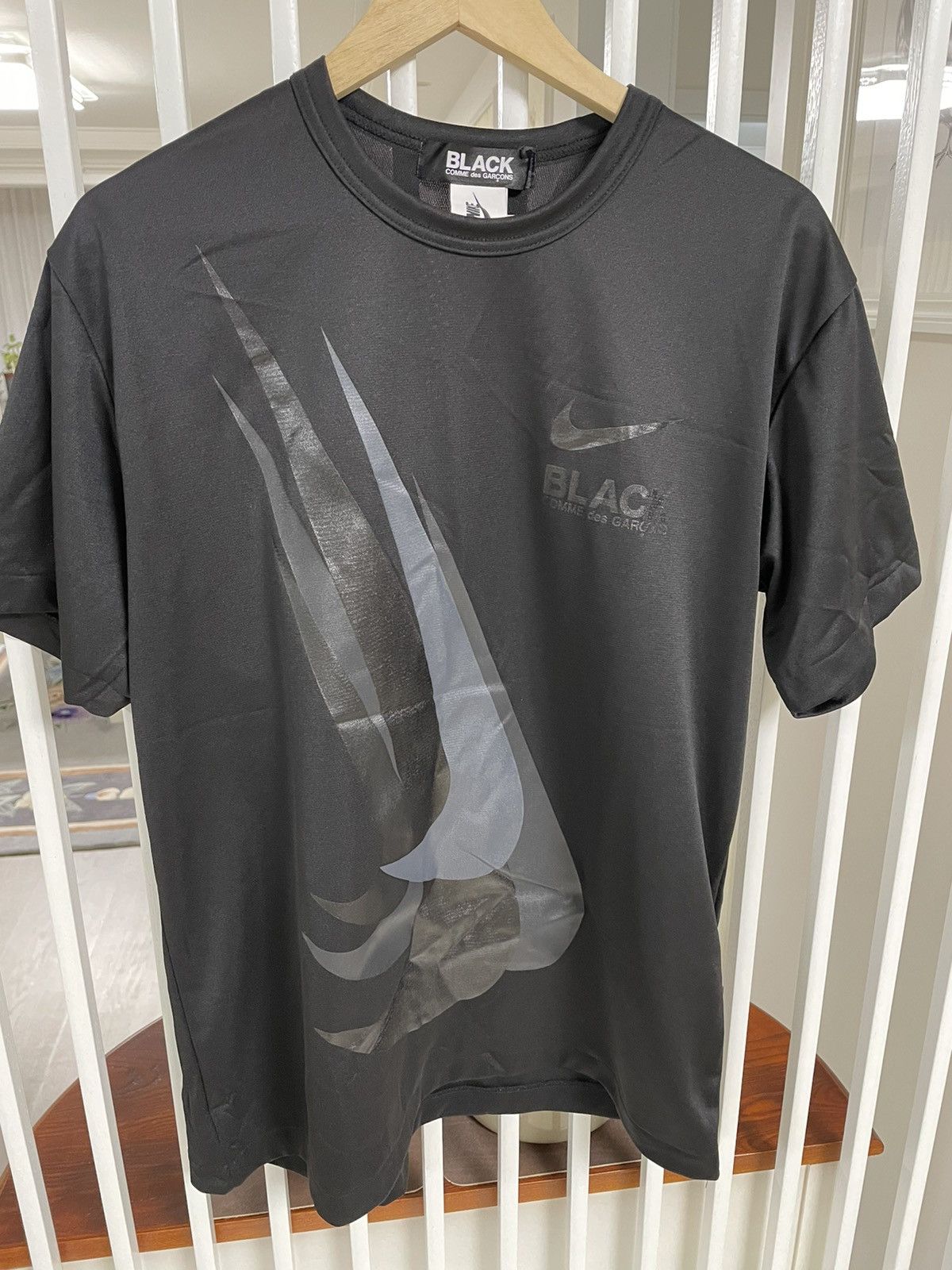 Comme des Garcons Black Comme Des Garcons Black x Nike logo T-shirt Size US XL / EU 56 / 4 - 1 Thumbnail