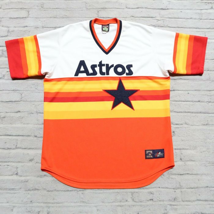 Majestic Vintage Houston Astros Stripe Baseball Jersey 90s Size XXL