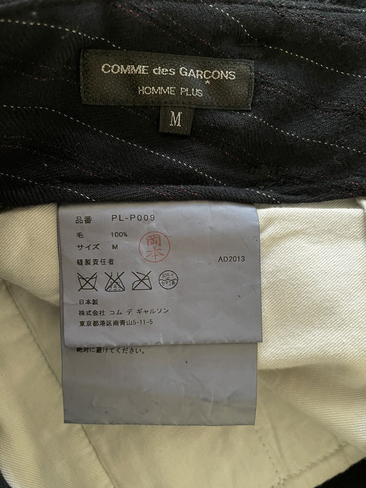 Comme des Garcons Pleats pants in Charcoal Gray Pinstripe with red insert Size US 40 / EU 56 - 5 Thumbnail