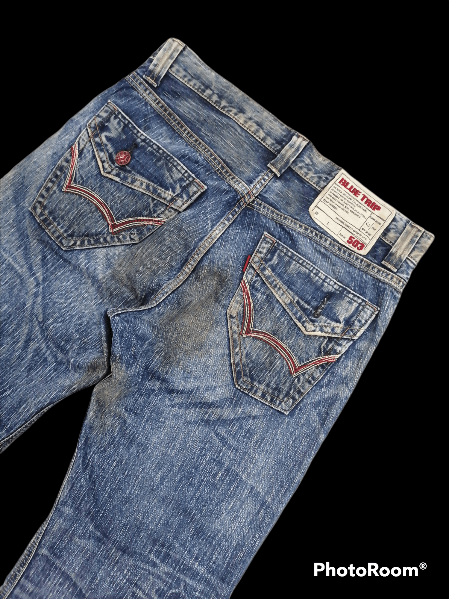 Edwin Distressed Denim Edwin 503 Blue Trip Trashed Erd Denim Jeans Size US 33 - 6 Thumbnail