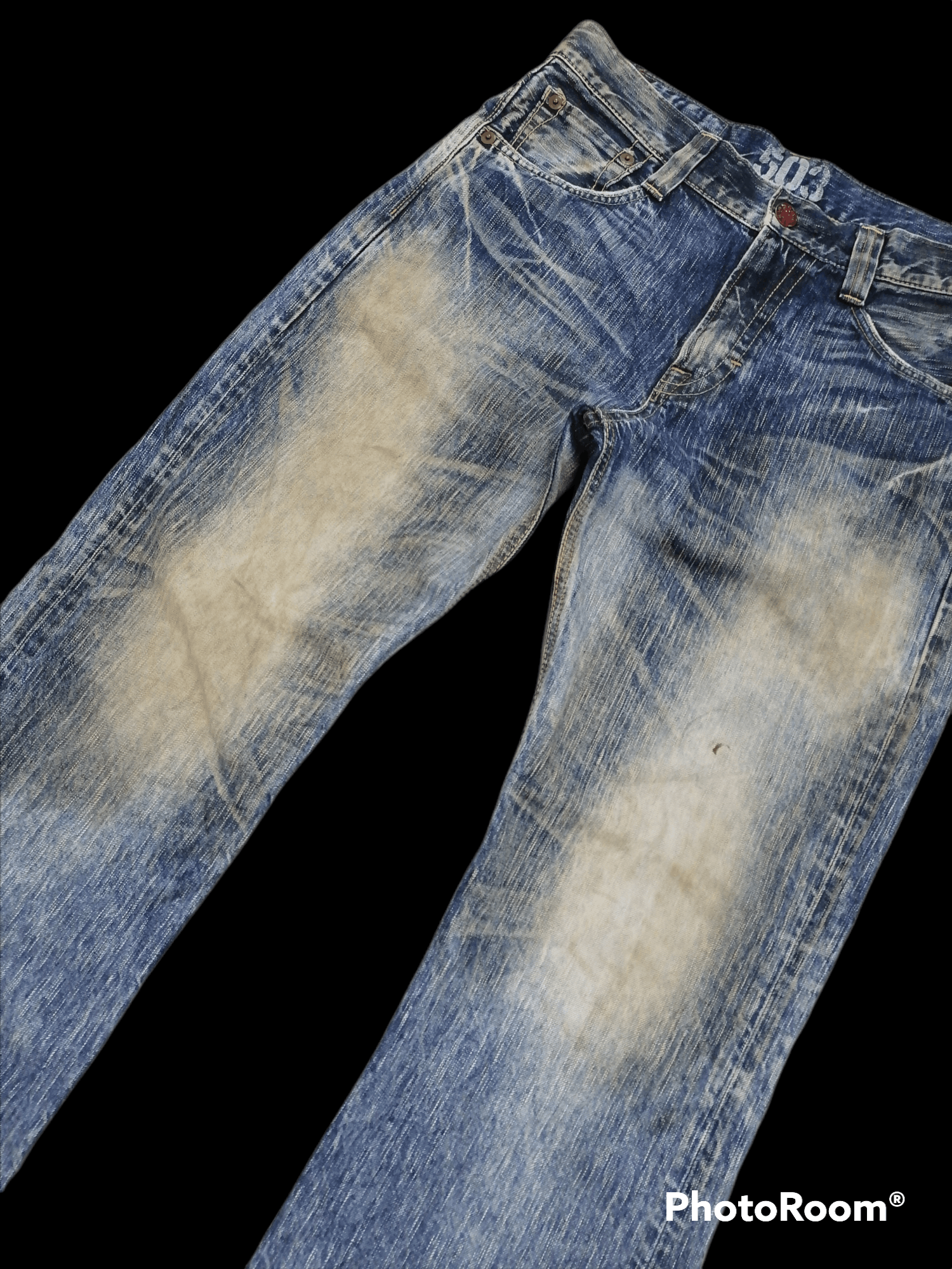 Edwin Distressed Denim Edwin 503 Blue Trip Trashed Erd Denim Jeans Size US 33 - 3 Thumbnail