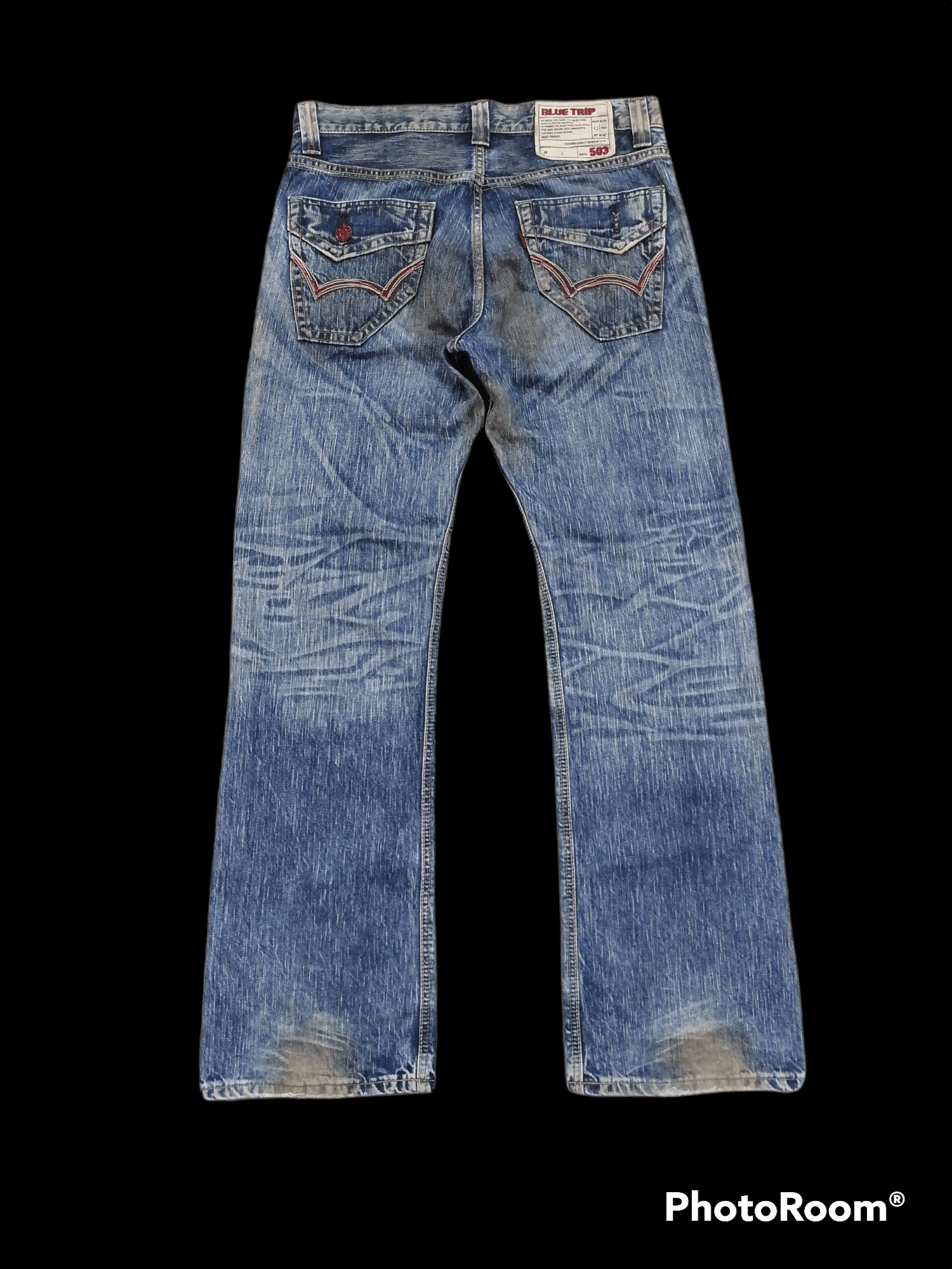 Edwin Distressed Denim Edwin 503 Blue Trip Trashed Erd Denim Jeans Size US 33 - 5 Thumbnail