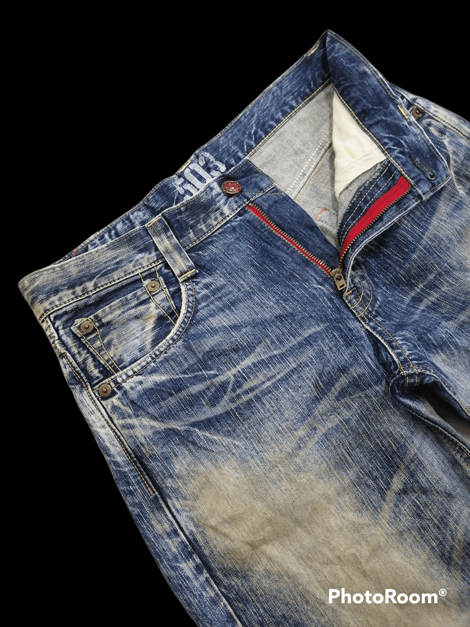Edwin Distressed Denim Edwin 503 Blue Trip Trashed Erd Denim Jeans Size US 33 - 4 Thumbnail