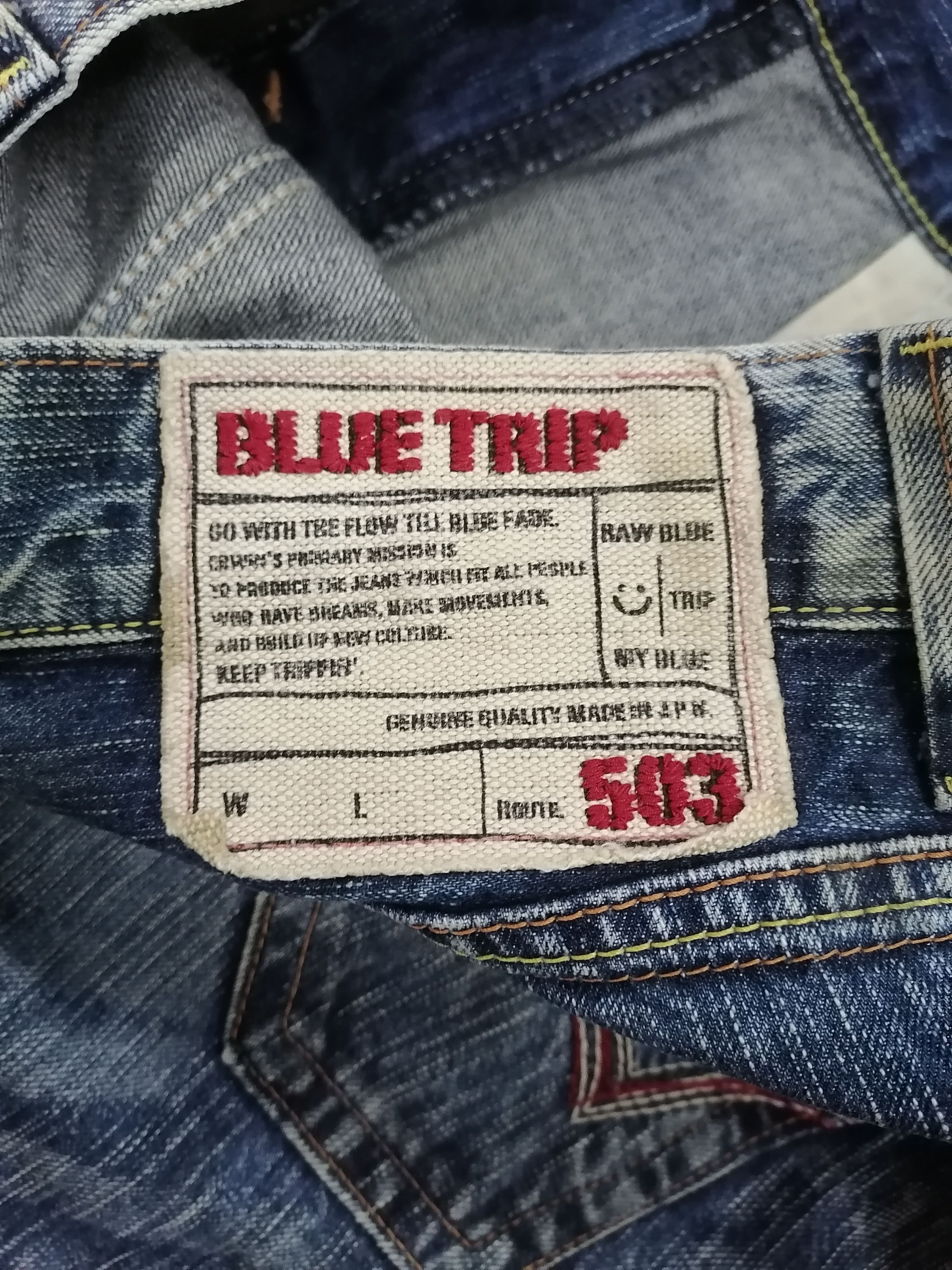 Edwin Distressed Denim Edwin 503 Blue Trip Trashed Erd Denim Jeans Size US 33 - 7 Thumbnail