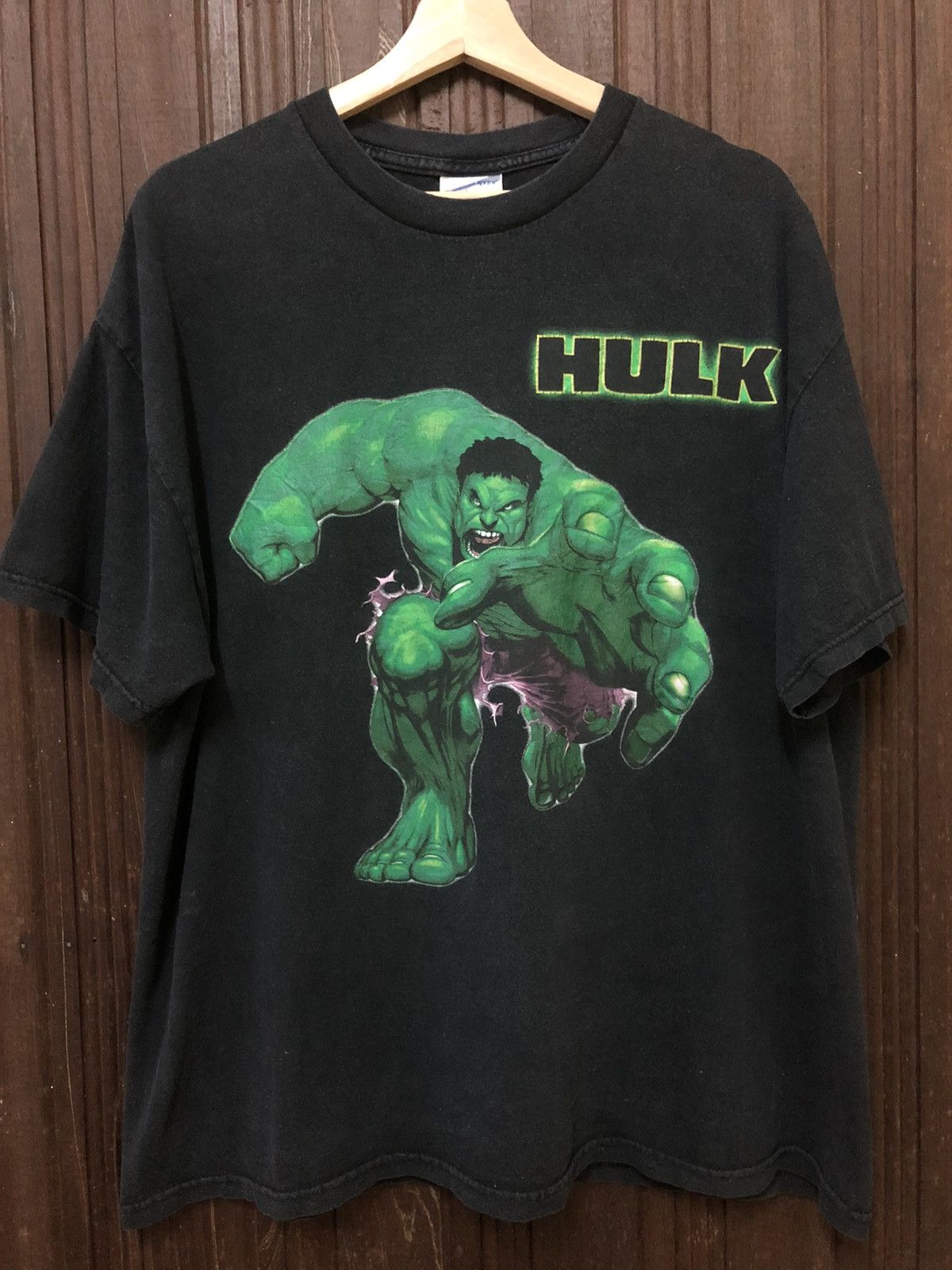 American Apparel × Marvel Comics × Vintage Vintage Hulk Superhero Big Print Very Rare T Shirt Size US XL / EU 56 / 4 - 1 Thumbnail