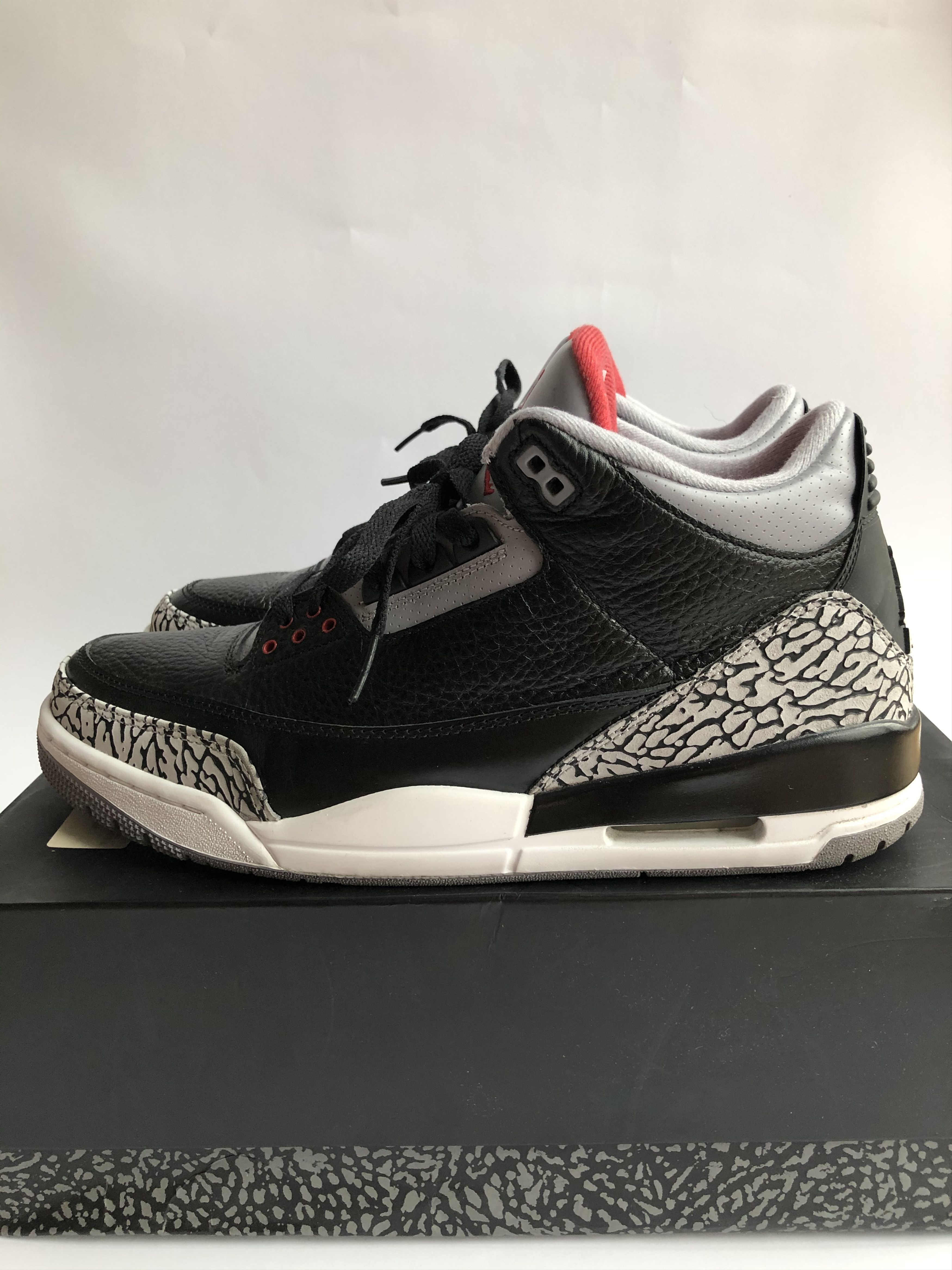 image of Jordan Nike 2011 Nike Air Jordan 3 Retro Black Cement OG Travis Bred Shoes, Men's