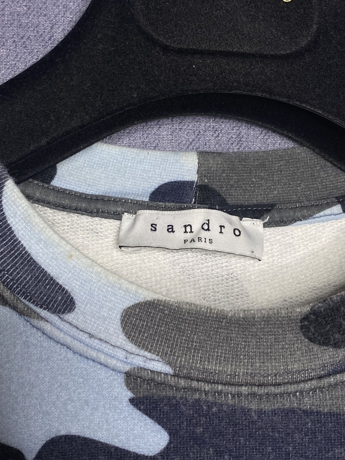 Sandro Paris Blue Camo Sweatshirt outlet