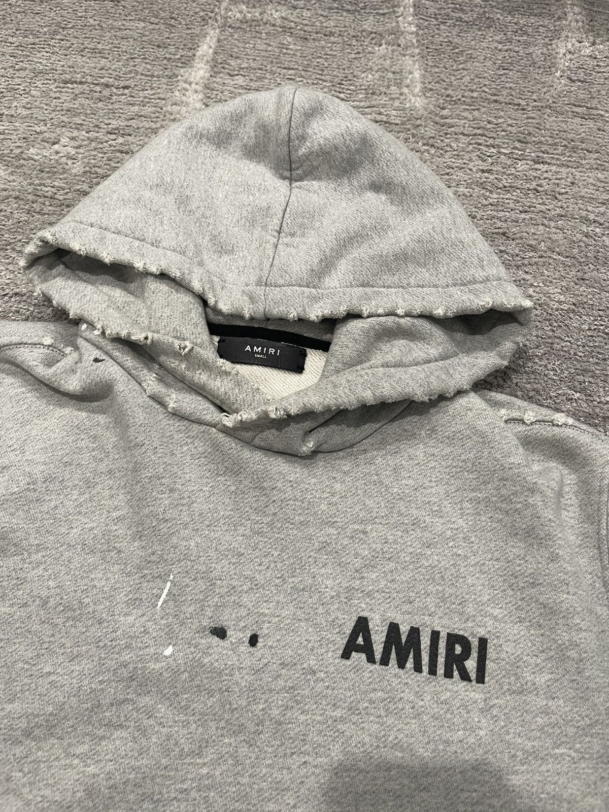 Amiri Grey Army Paint Hoodie in Gray for Men