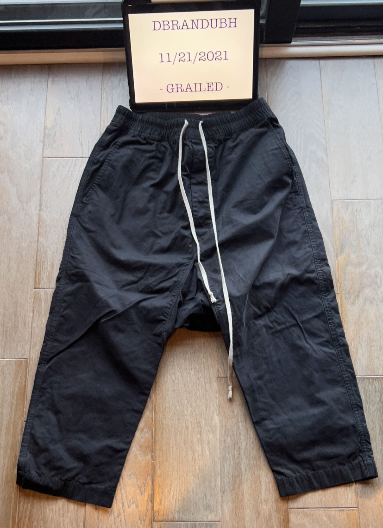 Rick Owens Drkshdw Drawstring Cropped Sweat Pants: DU17F2373-CA