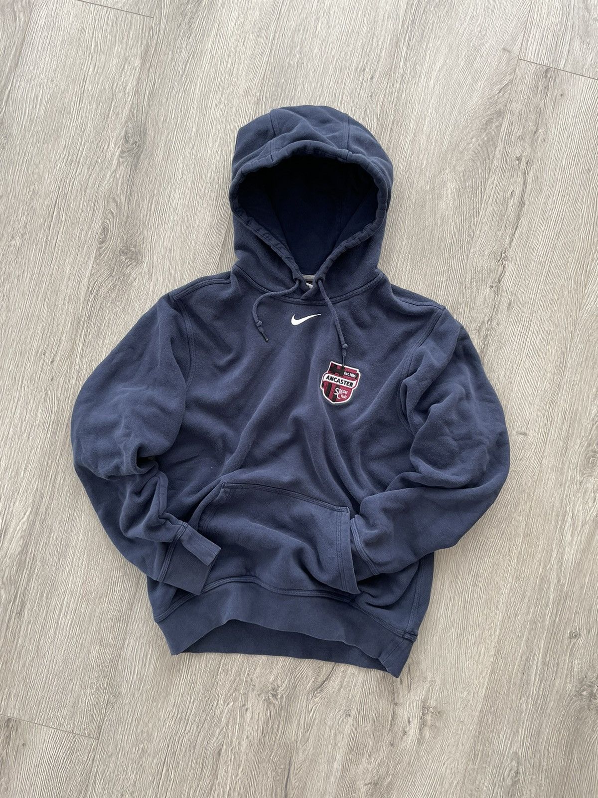 Nike STEAL Nike Middle Swoosh Check Hoodie Navy Blue 90s Travis Size US S / EU 44-46 / 1 - 1 Preview