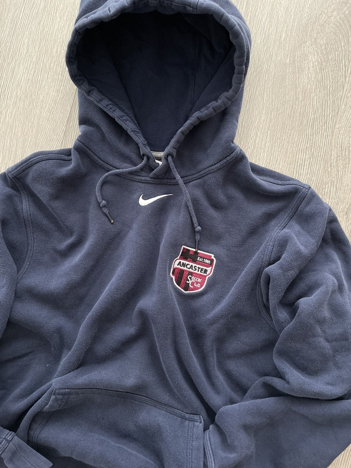 Nike STEAL Nike Middle Swoosh Check Hoodie Navy Blue 90s Travis Size US S / EU 44-46 / 1 - 2 Preview