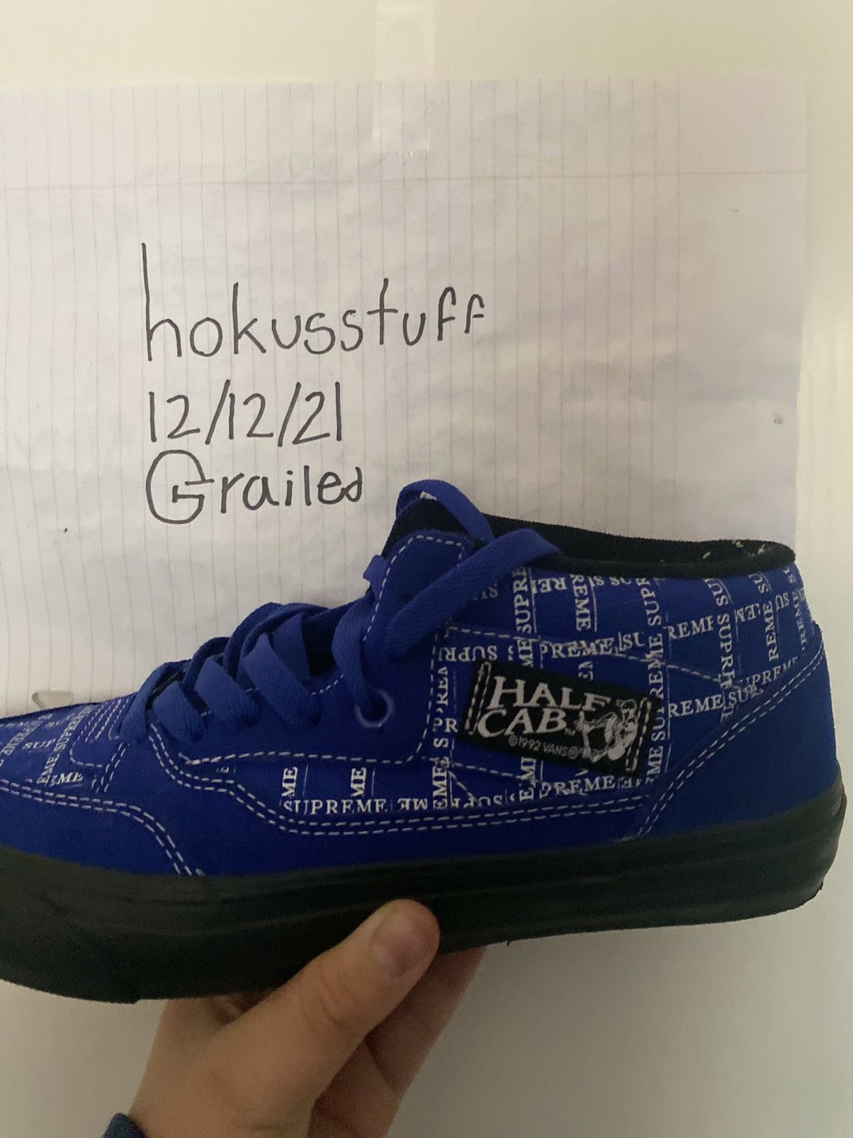 Vans x Supreme) half cab pro `92 “Grid Royal/Black”