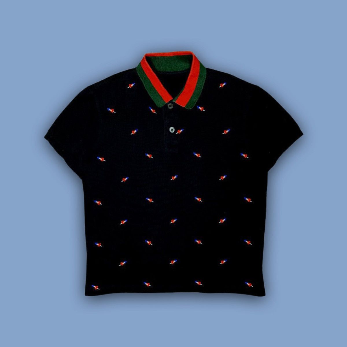 image of Gucci Polo Heart in Black, Men's (Size Medium)