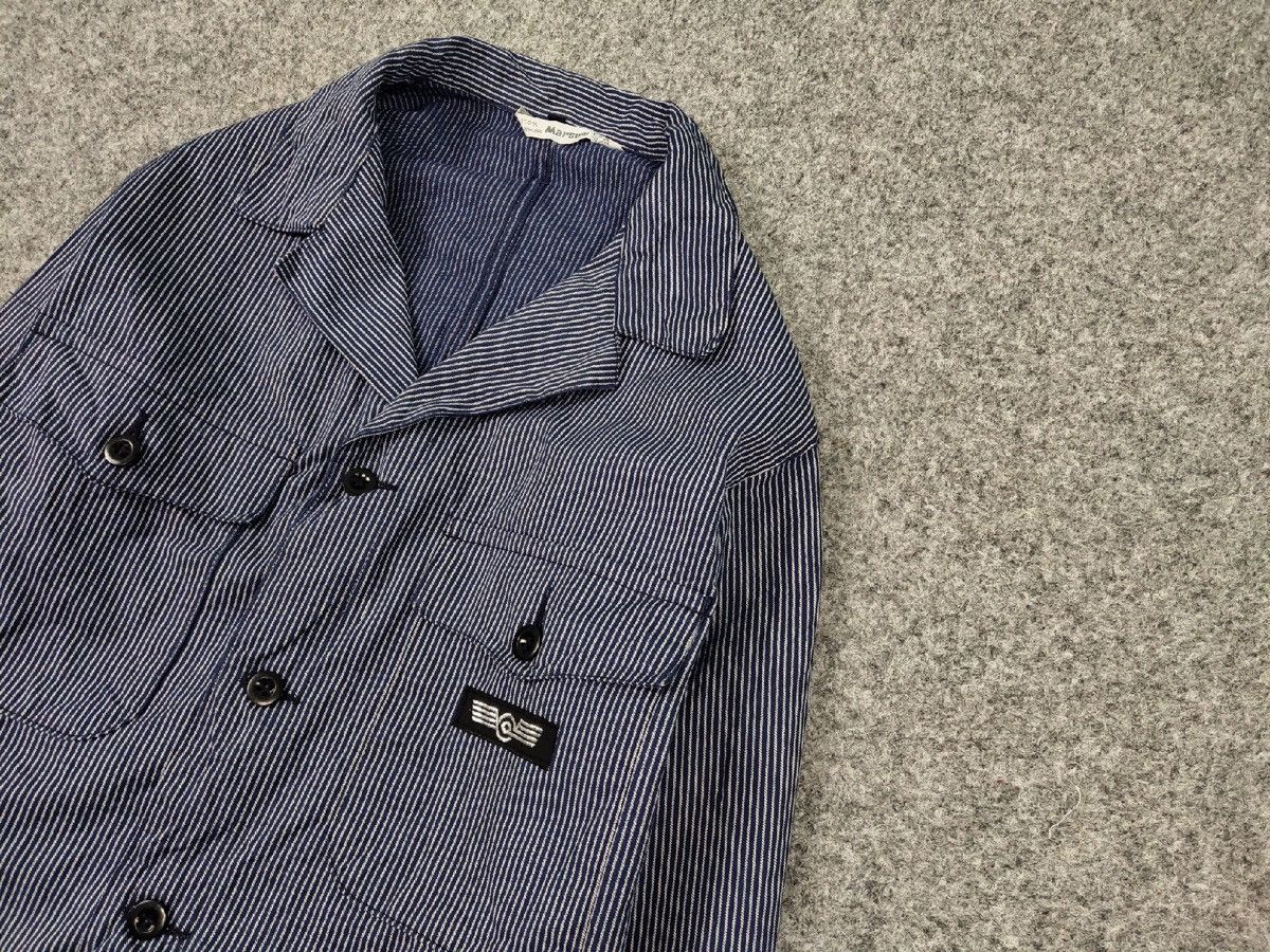 Vintage Vintage 90s Work Striped Blue Pocket Jacket MARSUM Sanfor Size US M / EU 48-50 / 2 - 4 Thumbnail