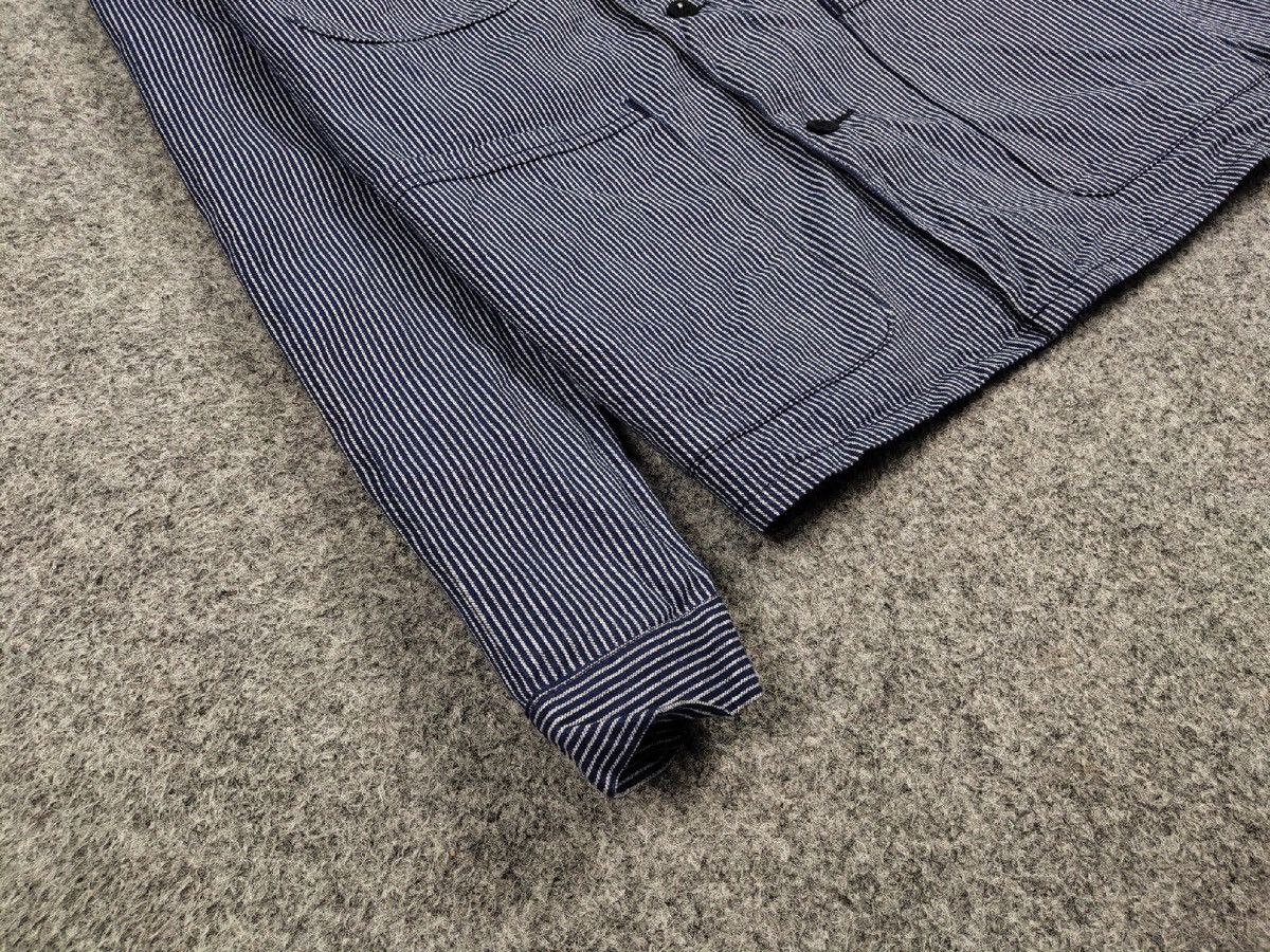 Vintage Vintage 90s Work Striped Blue Pocket Jacket MARSUM Sanfor Size US M / EU 48-50 / 2 - 6 Thumbnail
