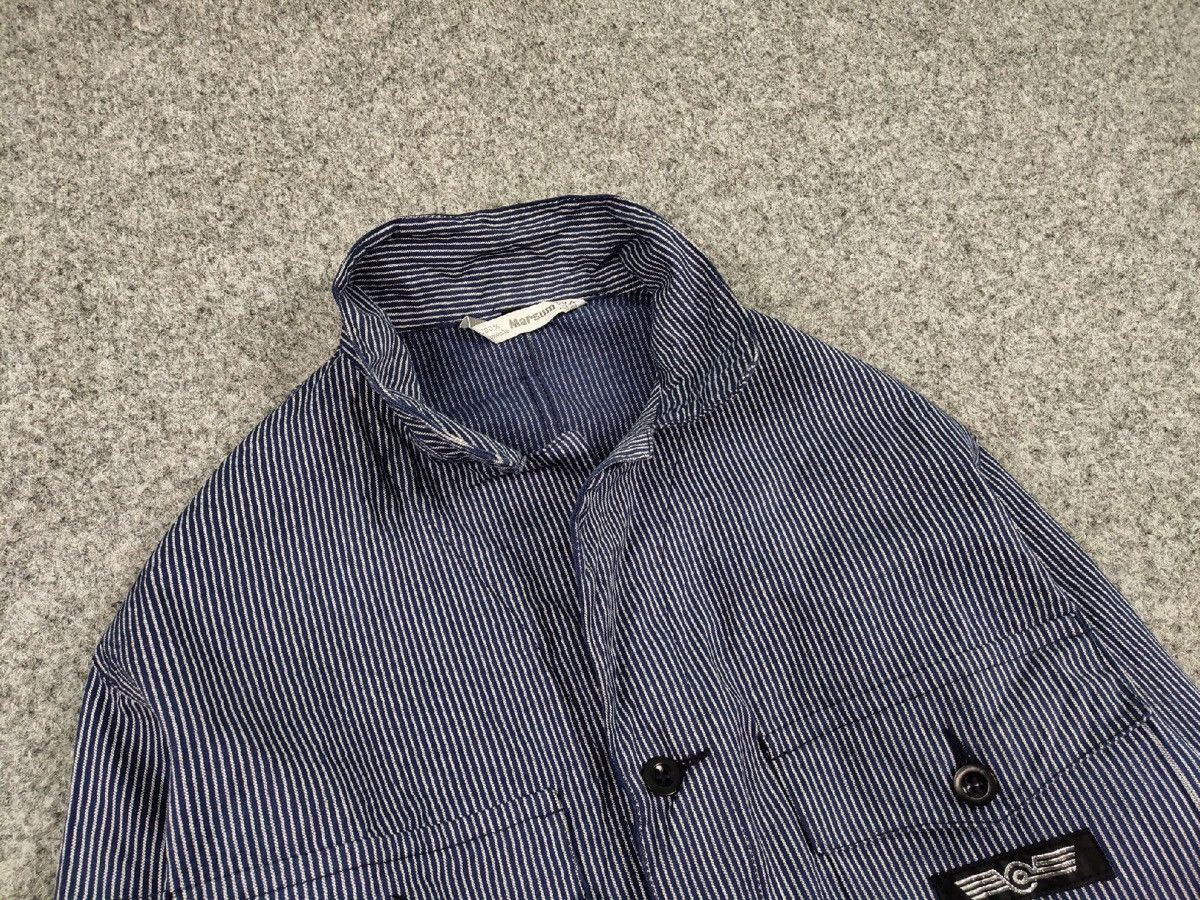 Vintage Vintage 90s Work Striped Blue Pocket Jacket MARSUM Sanfor Size US M / EU 48-50 / 2 - 11 Thumbnail