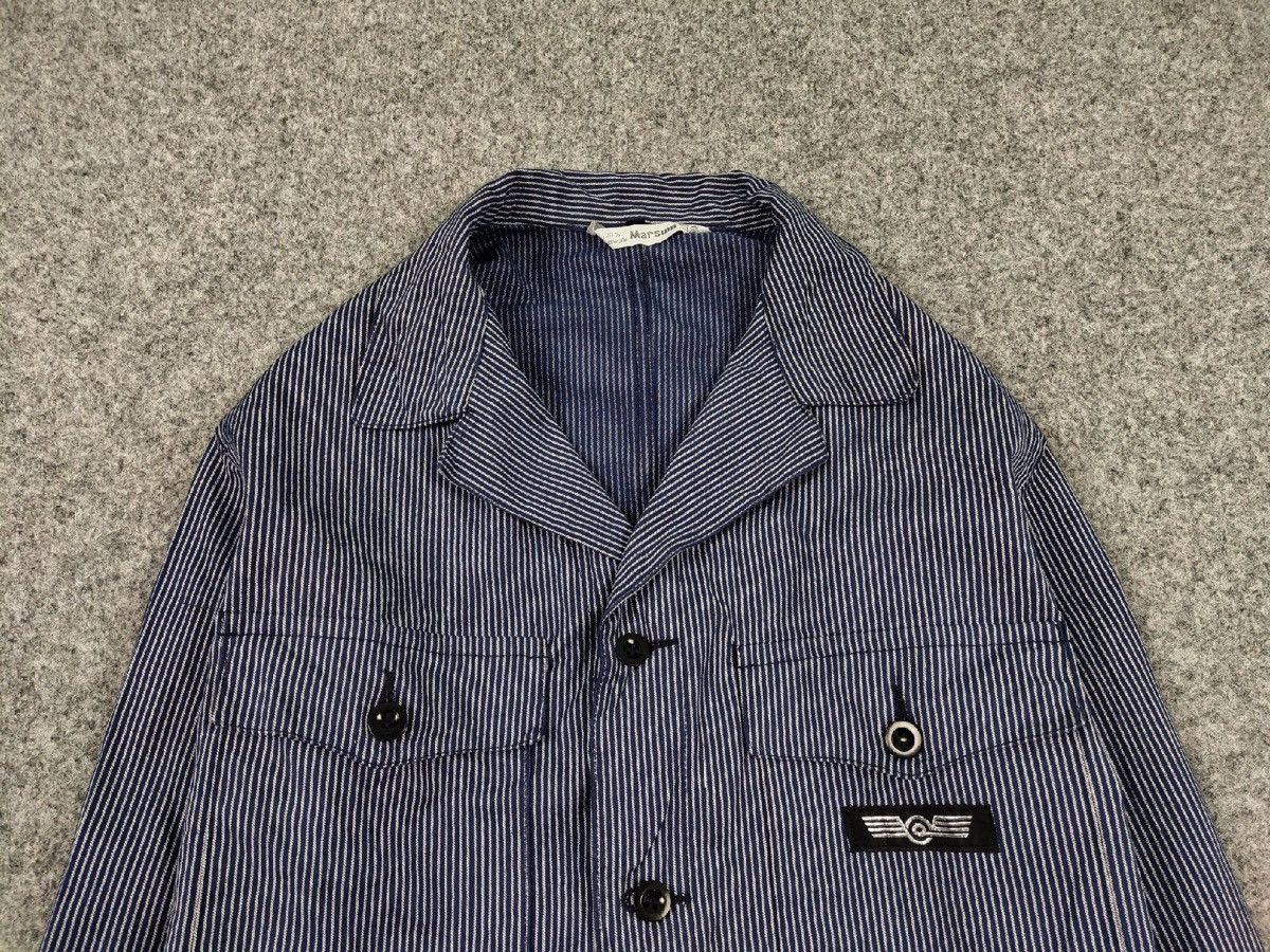 Vintage Vintage 90s Work Striped Blue Pocket Jacket MARSUM Sanfor Size US M / EU 48-50 / 2 - 8 Thumbnail