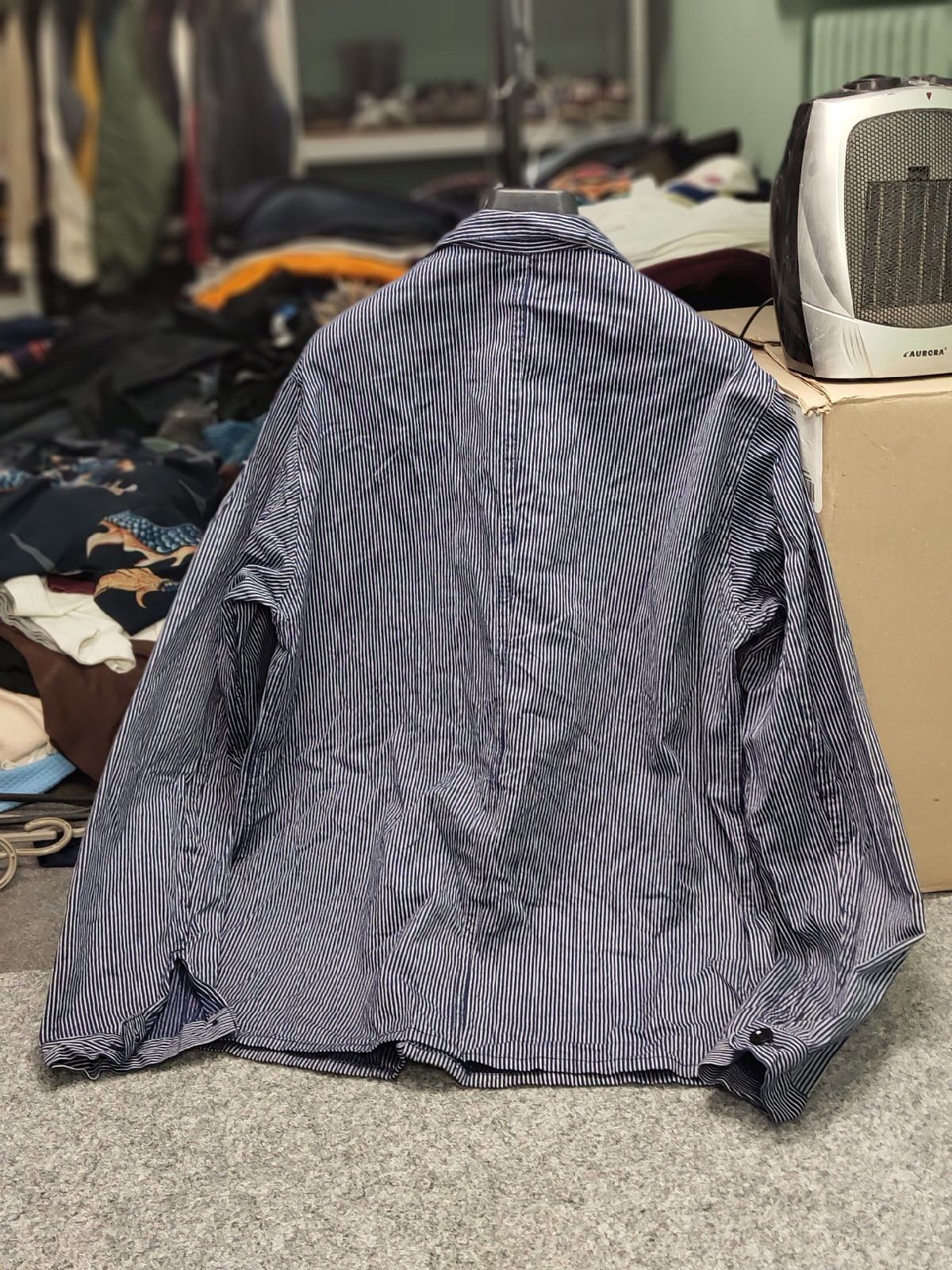 Vintage Vintage 90s Work Striped Blue Pocket Jacket MARSUM Sanfor Size US M / EU 48-50 / 2 - 21 Thumbnail