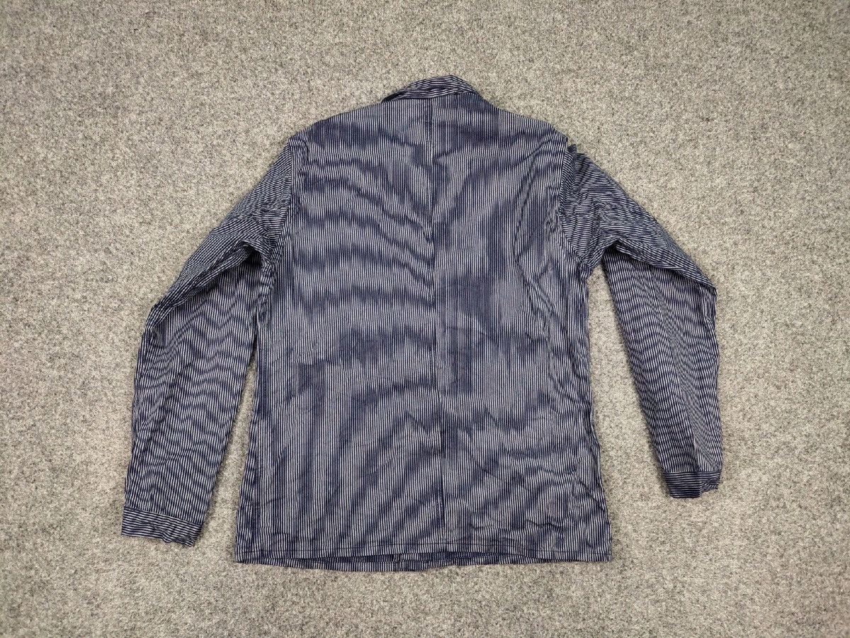 Vintage Vintage 90s Work Striped Blue Pocket Jacket MARSUM Sanfor Size US M / EU 48-50 / 2 - 16 Thumbnail