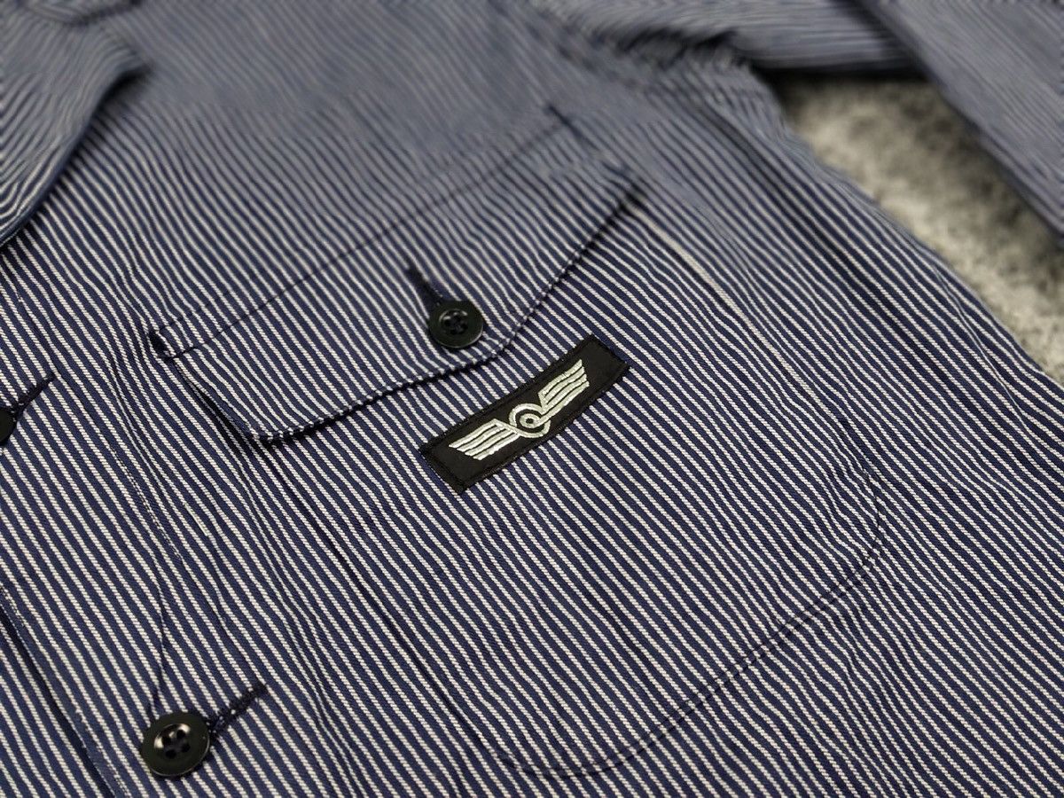 Vintage Vintage 90s Work Striped Blue Pocket Jacket MARSUM Sanfor Size US M / EU 48-50 / 2 - 15 Thumbnail