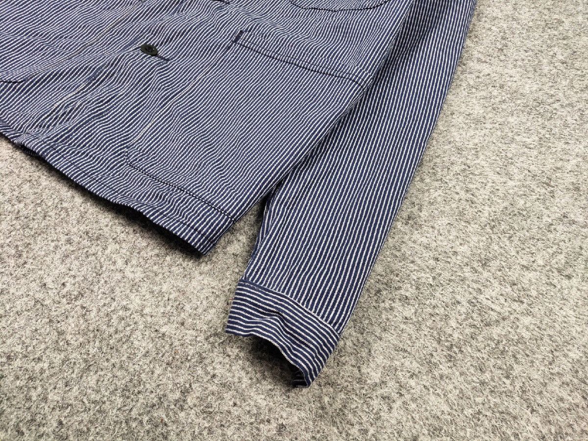 Vintage Vintage 90s Work Striped Blue Pocket Jacket MARSUM Sanfor Size US M / EU 48-50 / 2 - 5 Thumbnail