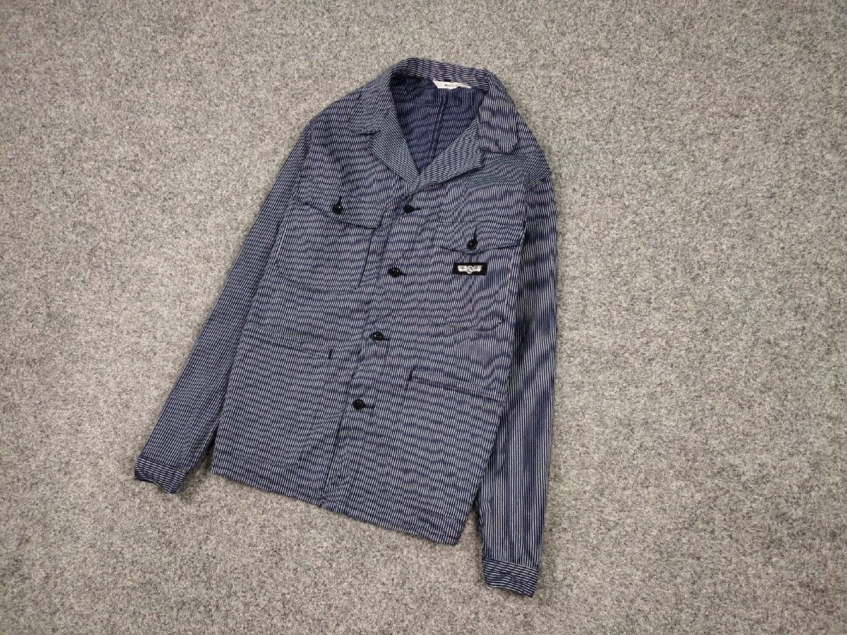 Vintage Vintage 90s Work Striped Blue Pocket Jacket MARSUM Sanfor Size US M / EU 48-50 / 2 - 3 Thumbnail
