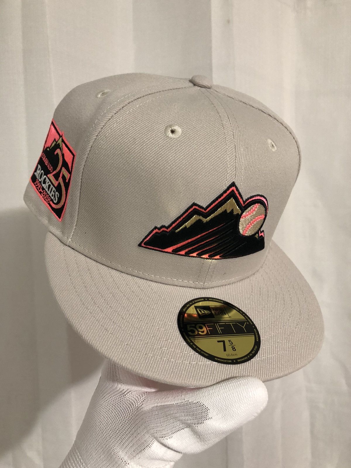 New Era 7 5/8 - Colorado Rockies Pink Bottom 25th Anniversary Size ONE SIZE - 1 Thumbnail