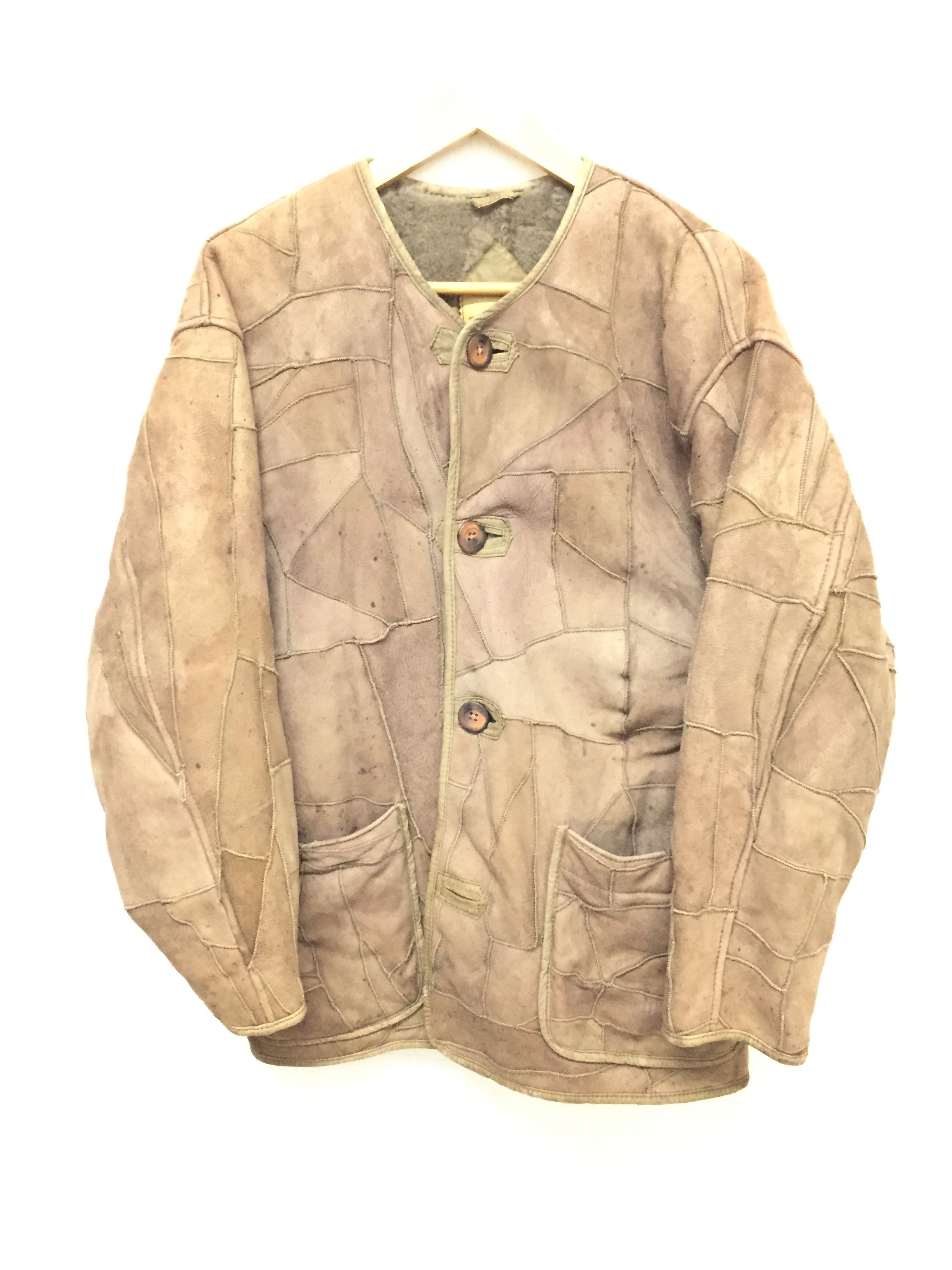 Hai Sporting Gear × Issey Miyake 80s Patchwork Sheepskin Shearling jacket Size US M / EU 48-50 / 2 - 3 Thumbnail