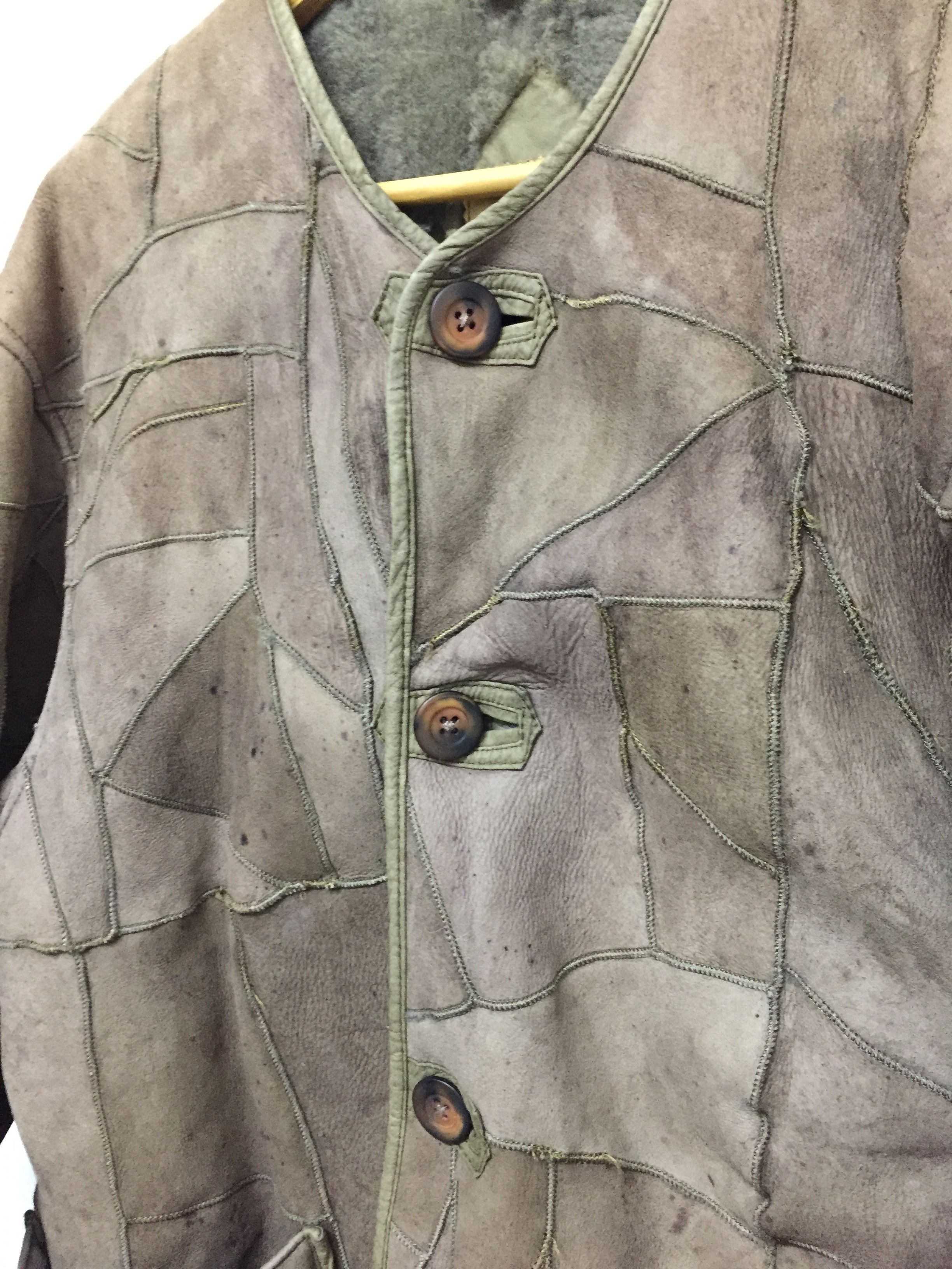 Hai Sporting Gear × Issey Miyake 80s Patchwork Sheepskin Shearling jacket Size US M / EU 48-50 / 2 - 8 Thumbnail