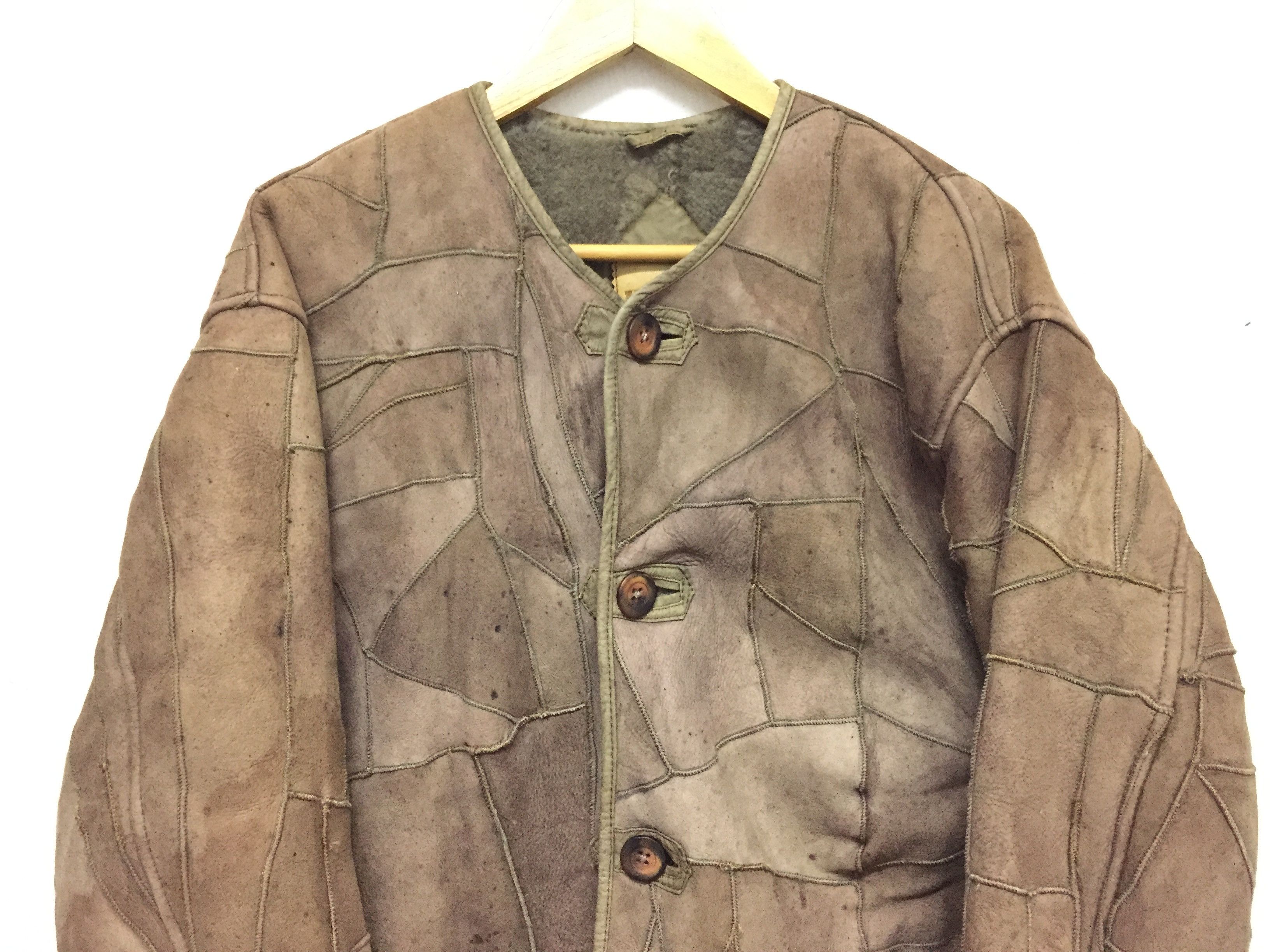 Hai Sporting Gear × Issey Miyake 80s Patchwork Sheepskin Shearling jacket Size US M / EU 48-50 / 2 - 4 Thumbnail