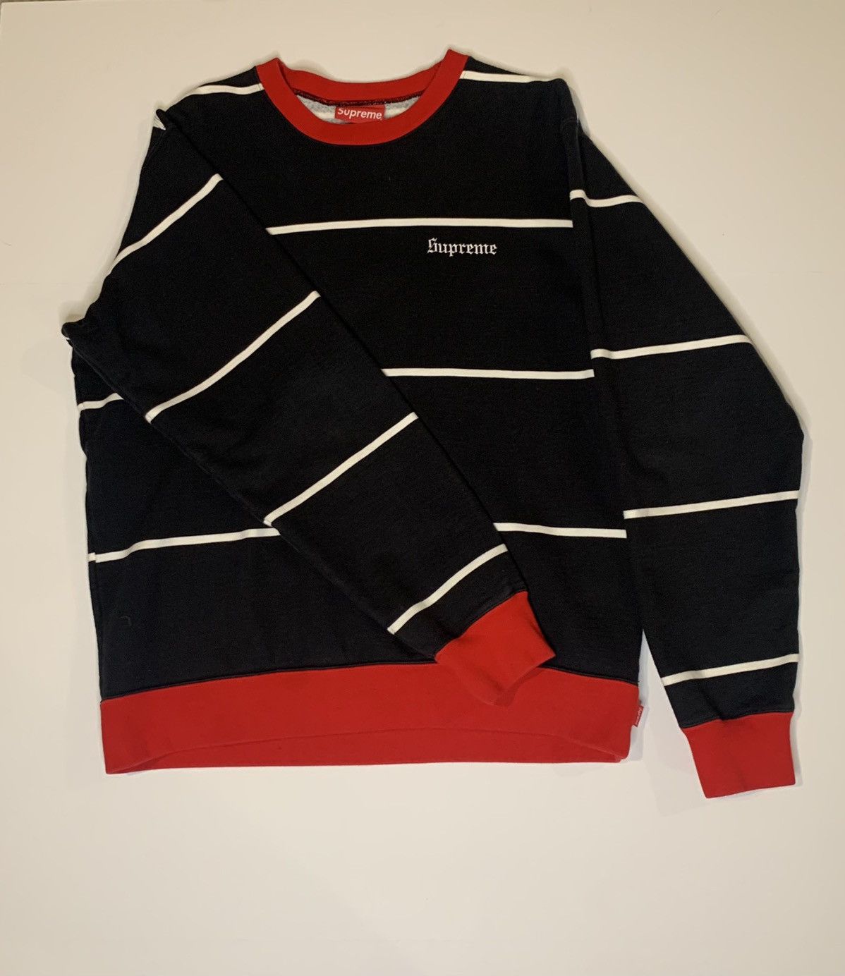 Supreme Striped Crewneck Peach