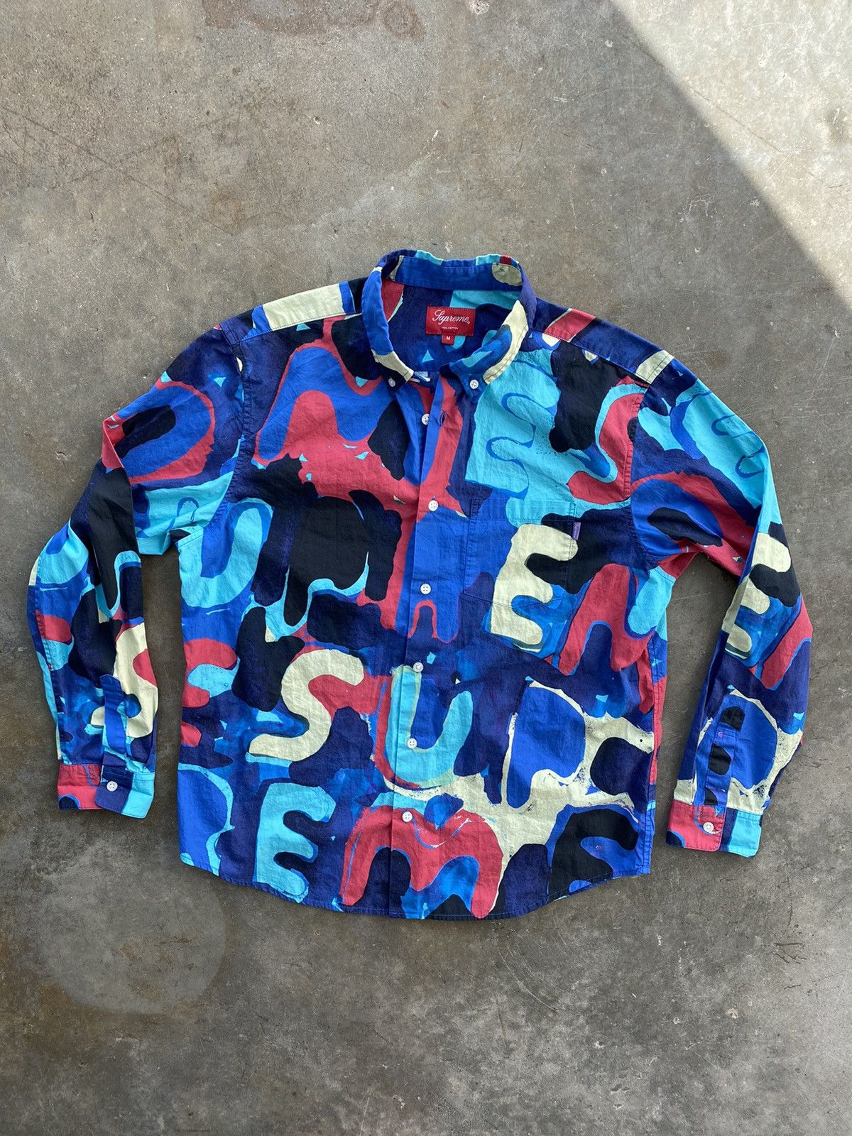 Supreme Supreme Abstract Painted Letter Logo Oxford Shirt Medium 🥣🧊❄️ Size US M / EU 48-50 / 2 - 1 Thumbnail
