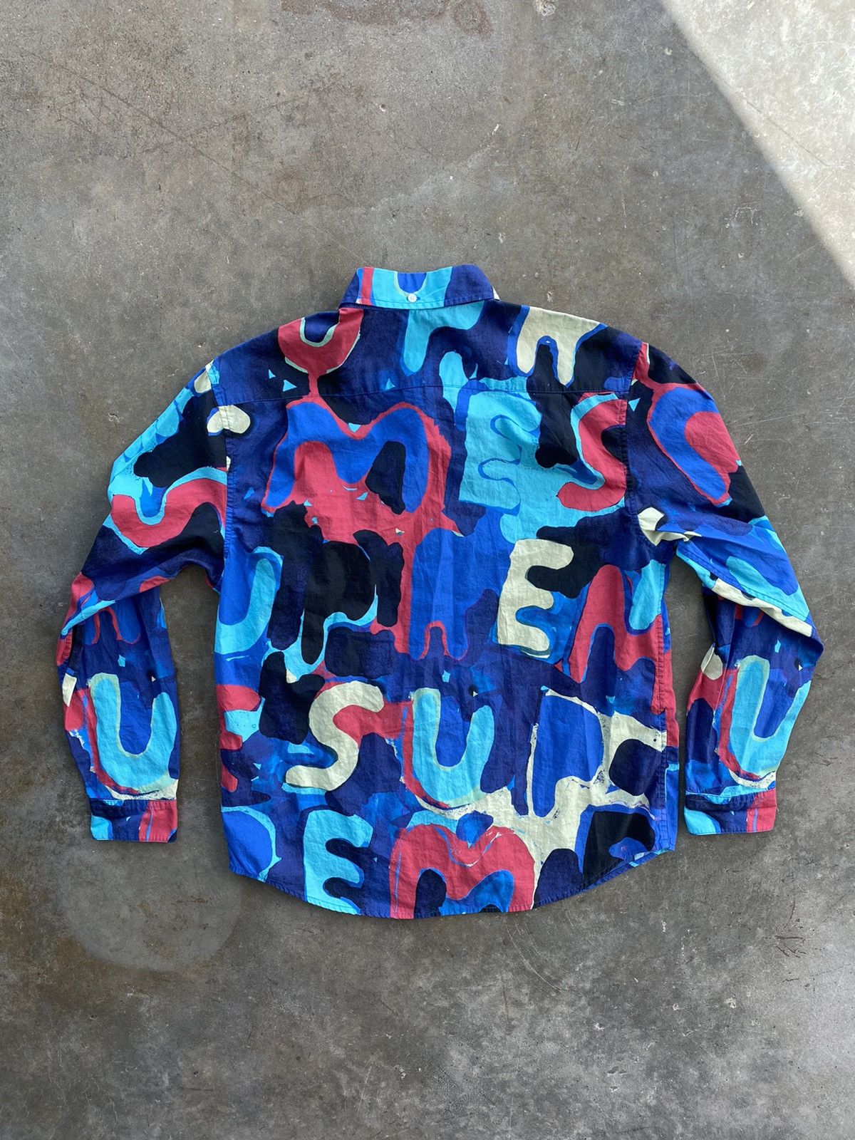 Supreme Supreme Abstract Painted Letter Logo Oxford Shirt Medium 🥣🧊❄️ Size US M / EU 48-50 / 2 - 4 Thumbnail