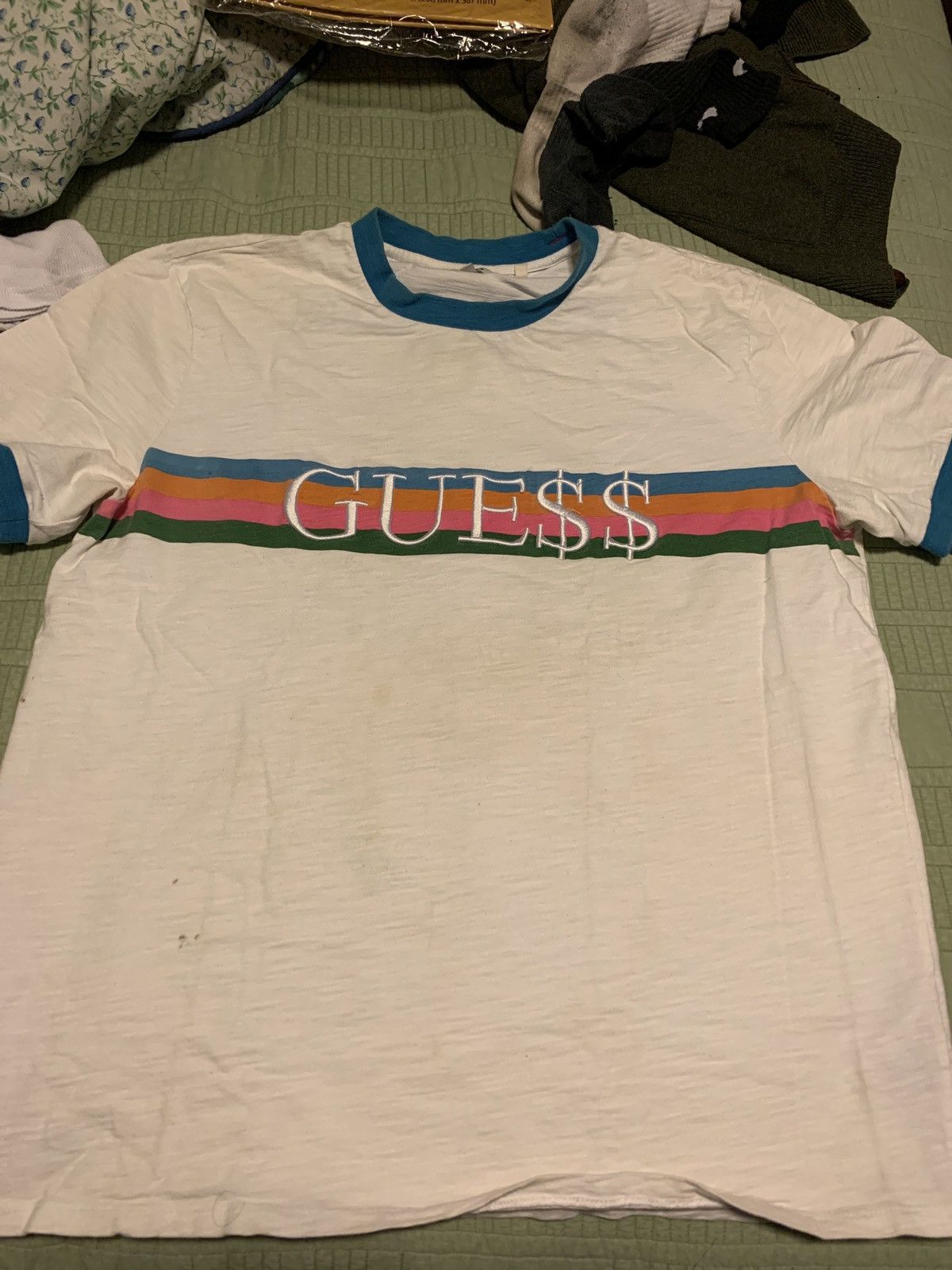 Guess Asap Rocky Guess Rainbow Ringer Tee Size US XL / EU 56 / 4 - 1 Thumbnail