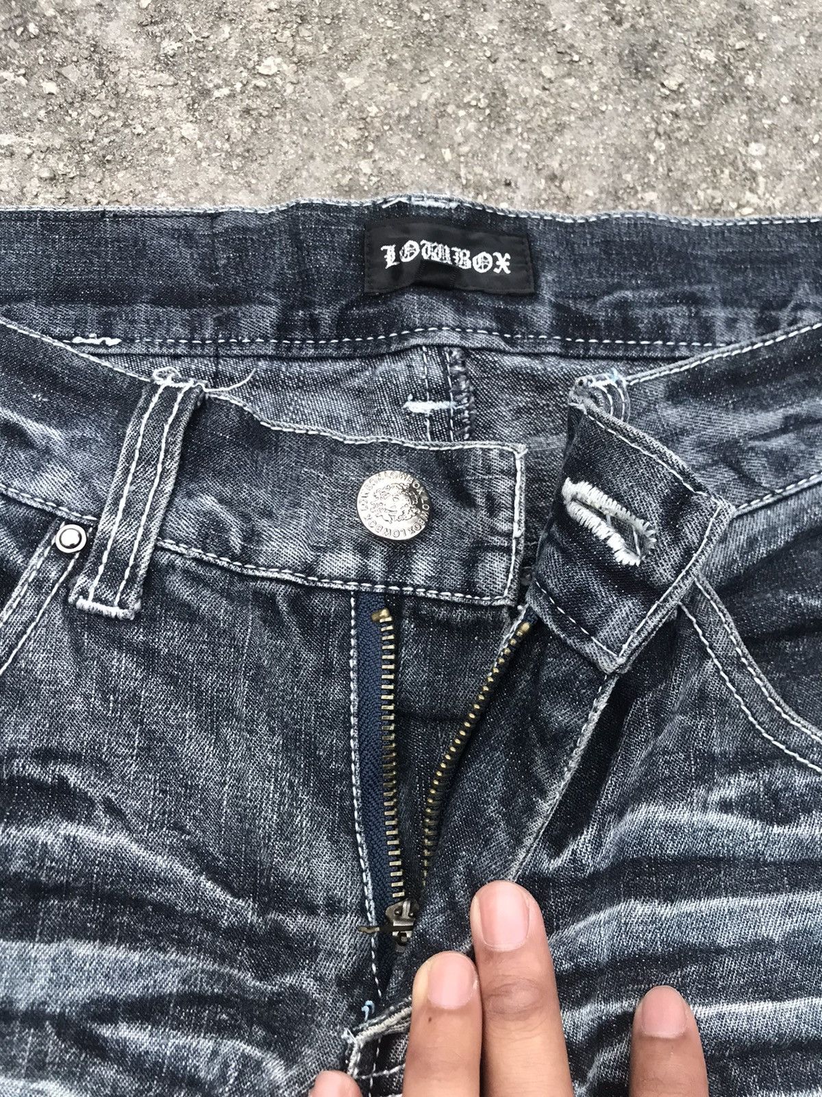 LOWBOX LOWBOX Ripped Distressed Punk Rock Undercover Style Size US 32 / EU 48 - 9 Thumbnail