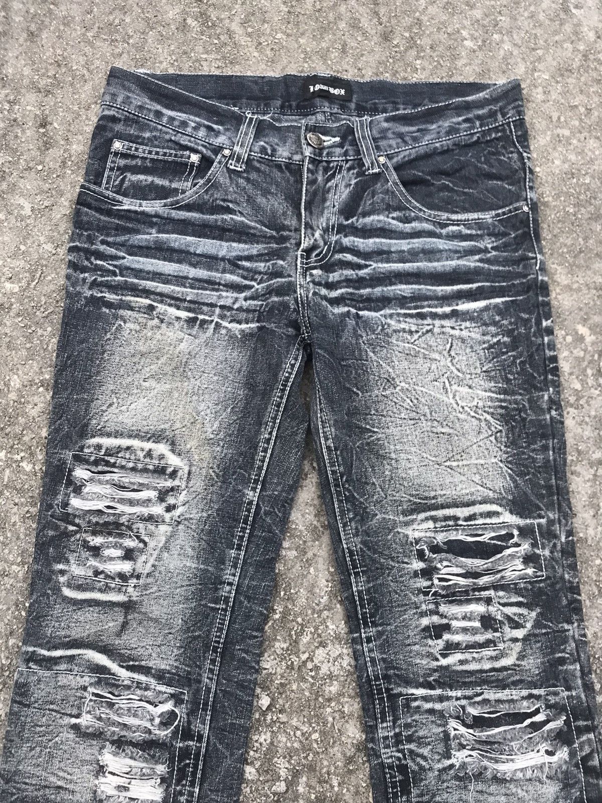 LOWBOX LOWBOX Ripped Distressed Punk Rock Undercover Style Size US 32 / EU 48 - 2 Thumbnail