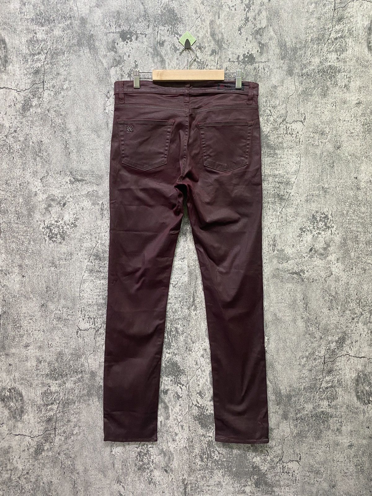 Designer ROCK & REPUBLIC Maroon Waxed Pant Size US 32 / EU 48 - 2 Thumbnail