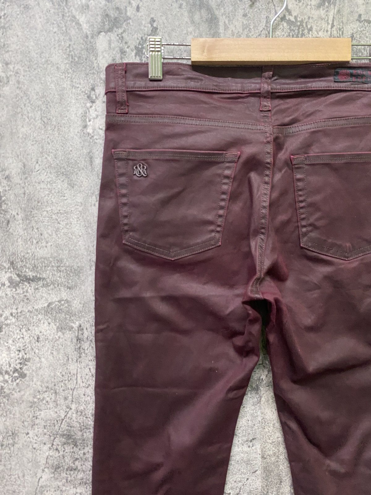Designer ROCK & REPUBLIC Maroon Waxed Pant Size US 32 / EU 48 - 12 Thumbnail