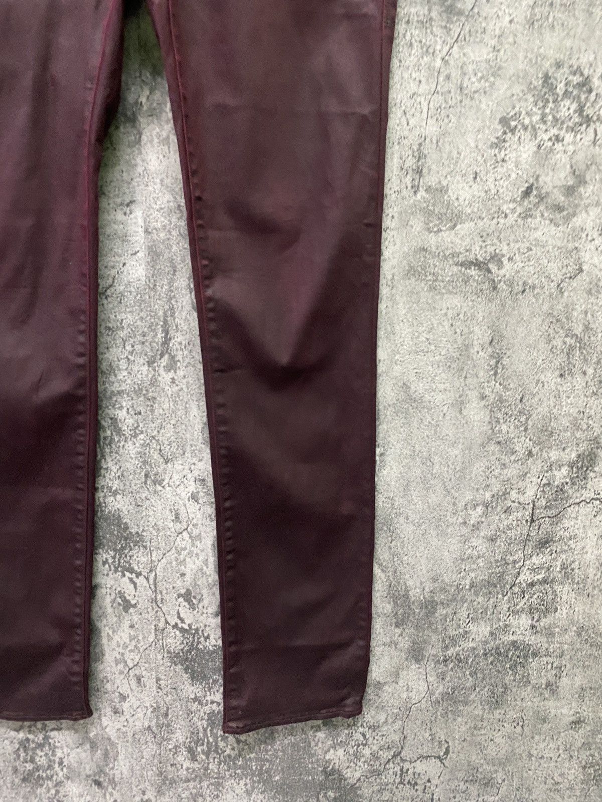 Designer ROCK & REPUBLIC Maroon Waxed Pant Size US 32 / EU 48 - 6 Thumbnail