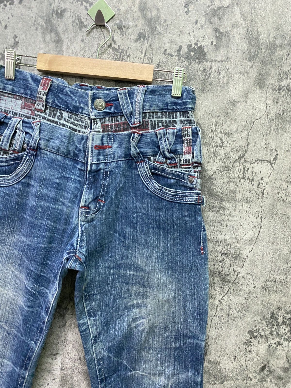 Hysteric Glamour × Japanese Brand × Seditionaries Flared Japanese Junya Watanabe Double Waist Punk Denim Size US 28 / EU 44 - 6 Thumbnail