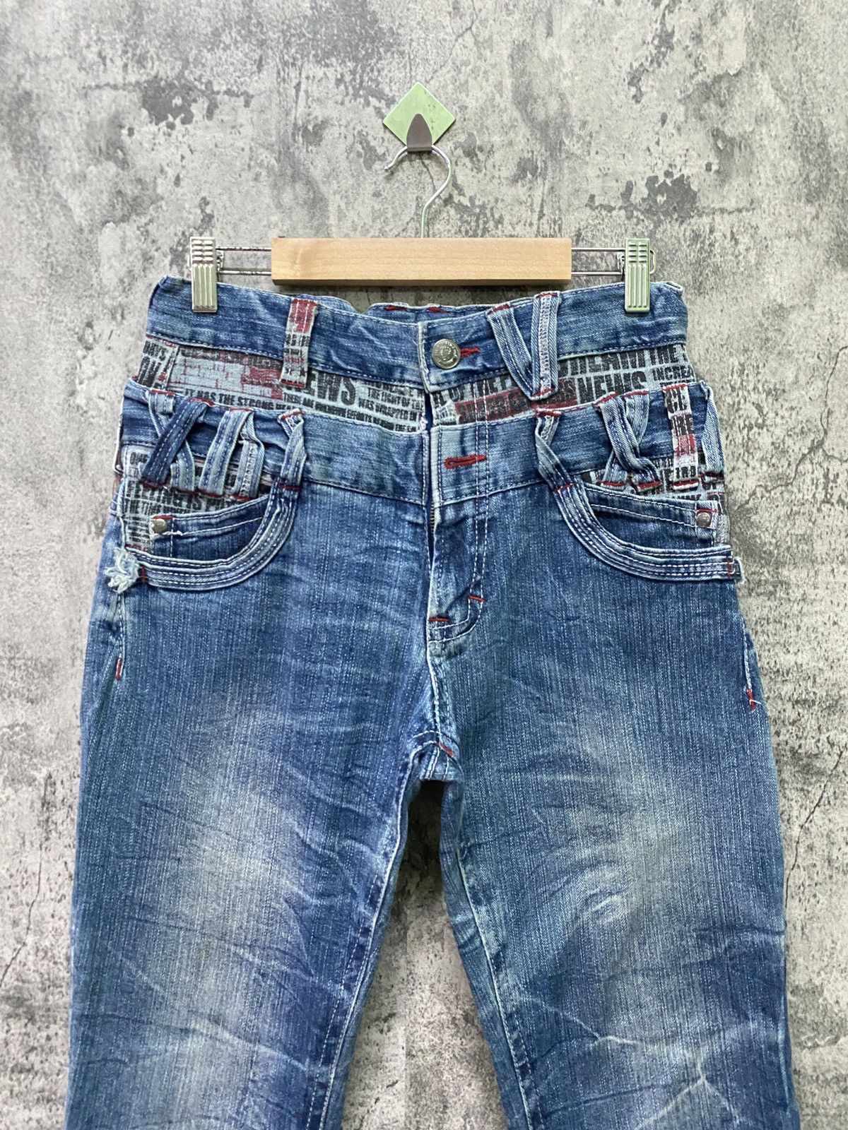 Hysteric Glamour × Japanese Brand × Seditionaries Flared Japanese Junya Watanabe Double Waist Punk Denim Size US 28 / EU 44 - 3 Thumbnail