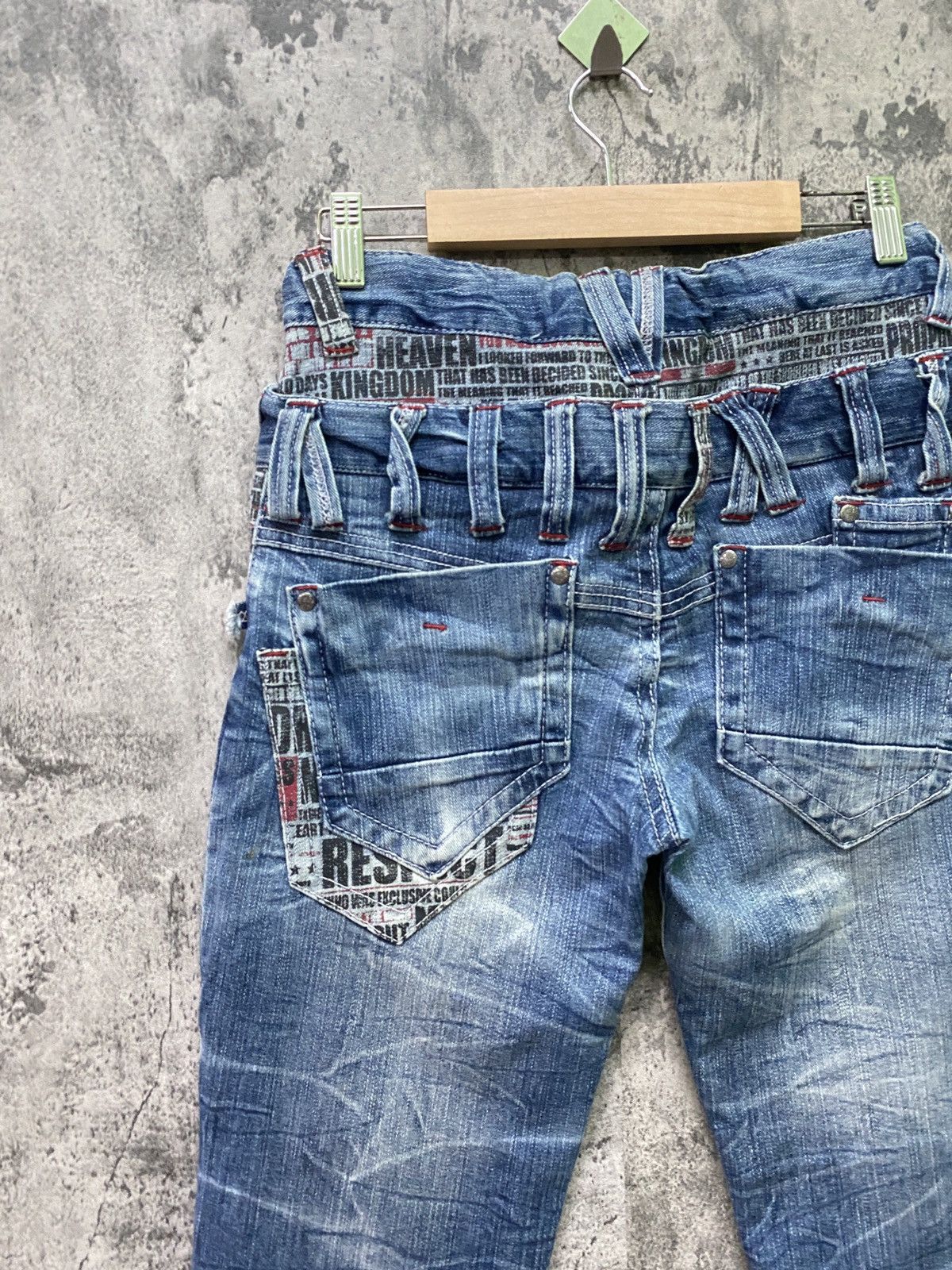 Hysteric Glamour × Japanese Brand × Seditionaries Flared Japanese Junya Watanabe Double Waist Punk Denim Size US 28 / EU 44 - 12 Thumbnail