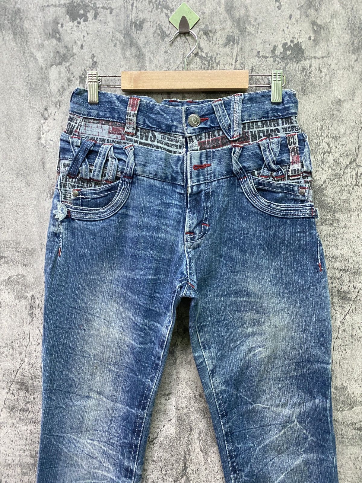 Hysteric Glamour × Japanese Brand × Seditionaries Flared Japanese Junya Watanabe Double Waist Punk Denim Size US 28 / EU 44 - 4 Thumbnail