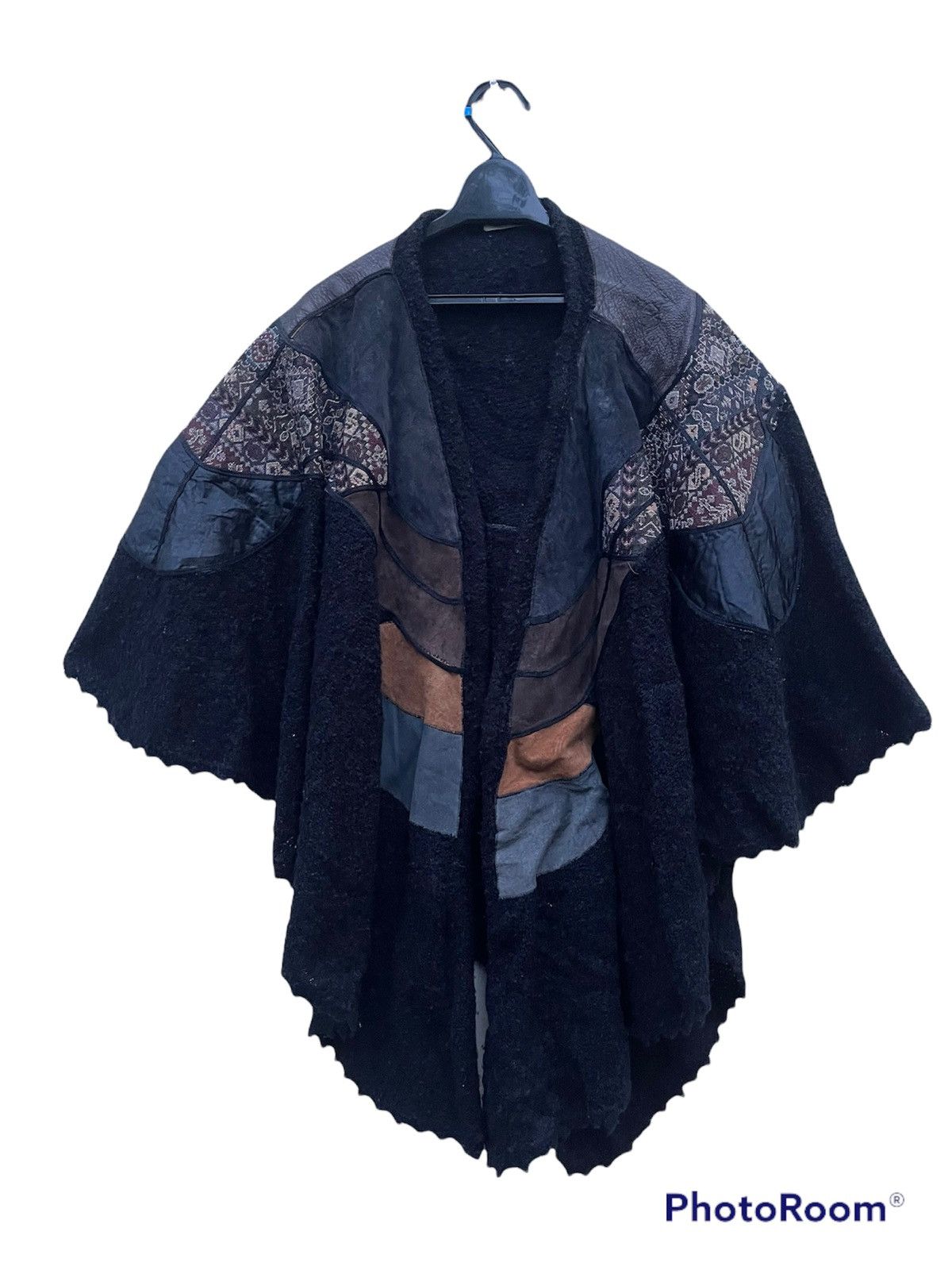 Japanese Brand × Vintage Vintage 80’s Poncho Jacket Patchworks Native Style Size US M / EU 48-50 / 2 - 1 Thumbnail