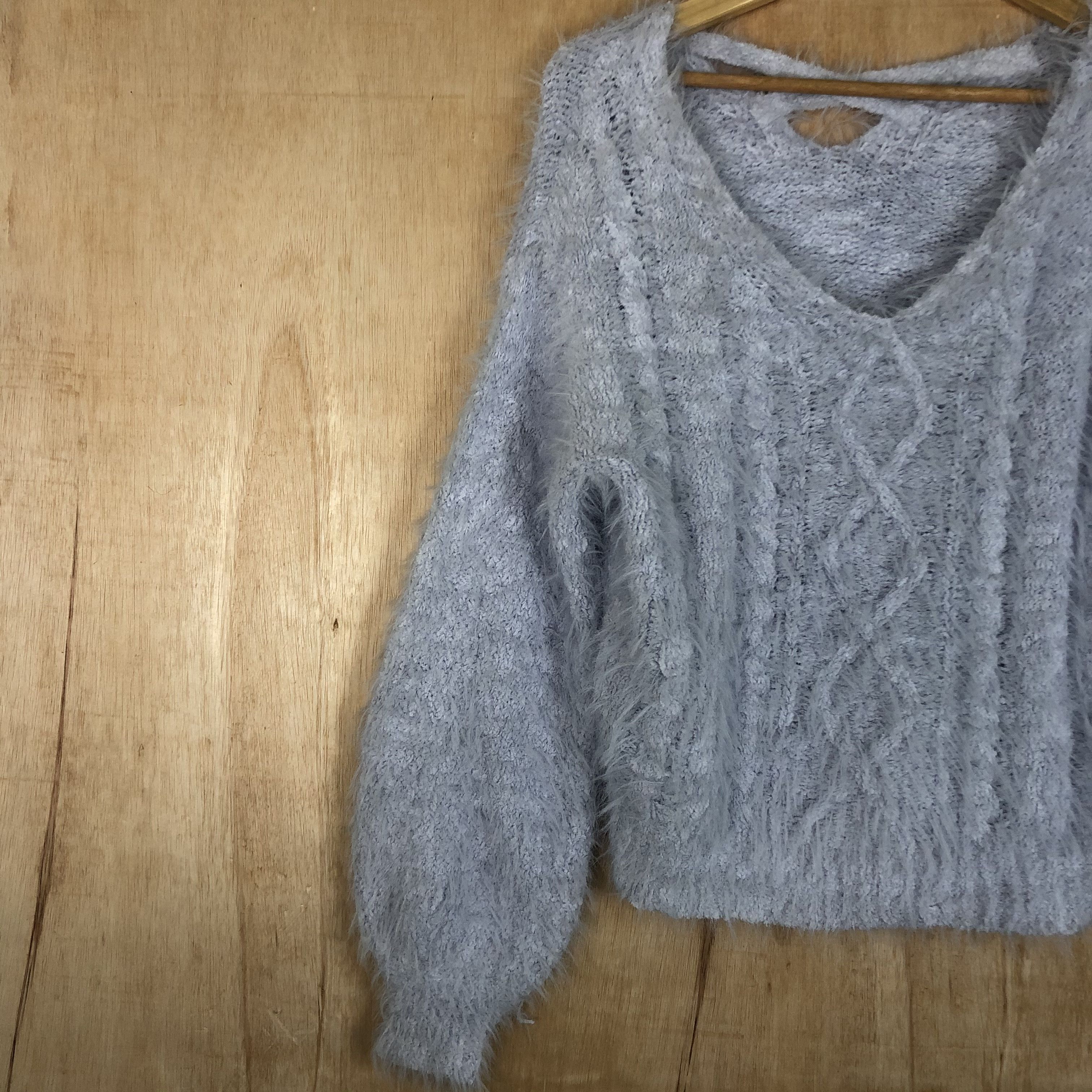 Aran Isles Knitwear × Homespun Knitwear × Japanese Brand DLL Olive Des Olive Mohair Soft shaggy fur Knitwear #c024 Size US S / EU 44-46 / 1 - 2 Thumbnail