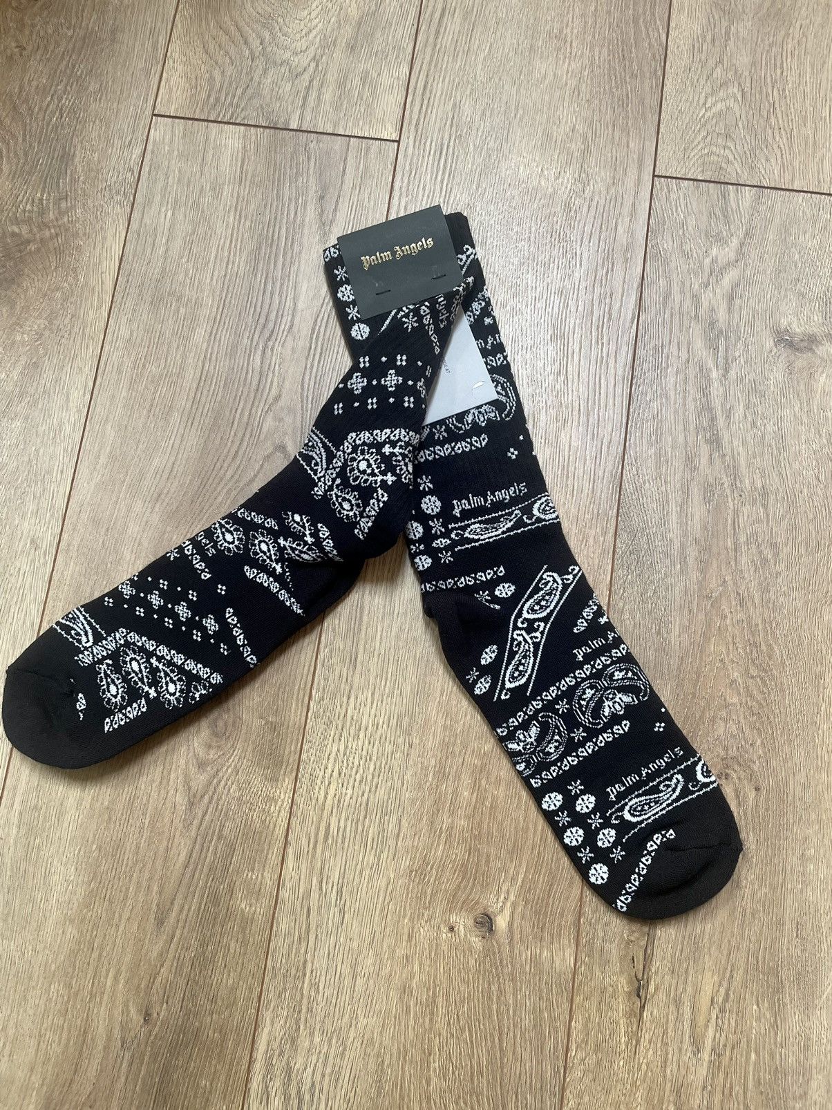 Palm Angels PALM ANGELS Paisley Repeat Logo Jacquard Sport Socks L/XL Size ONE SIZE - 4 Thumbnail