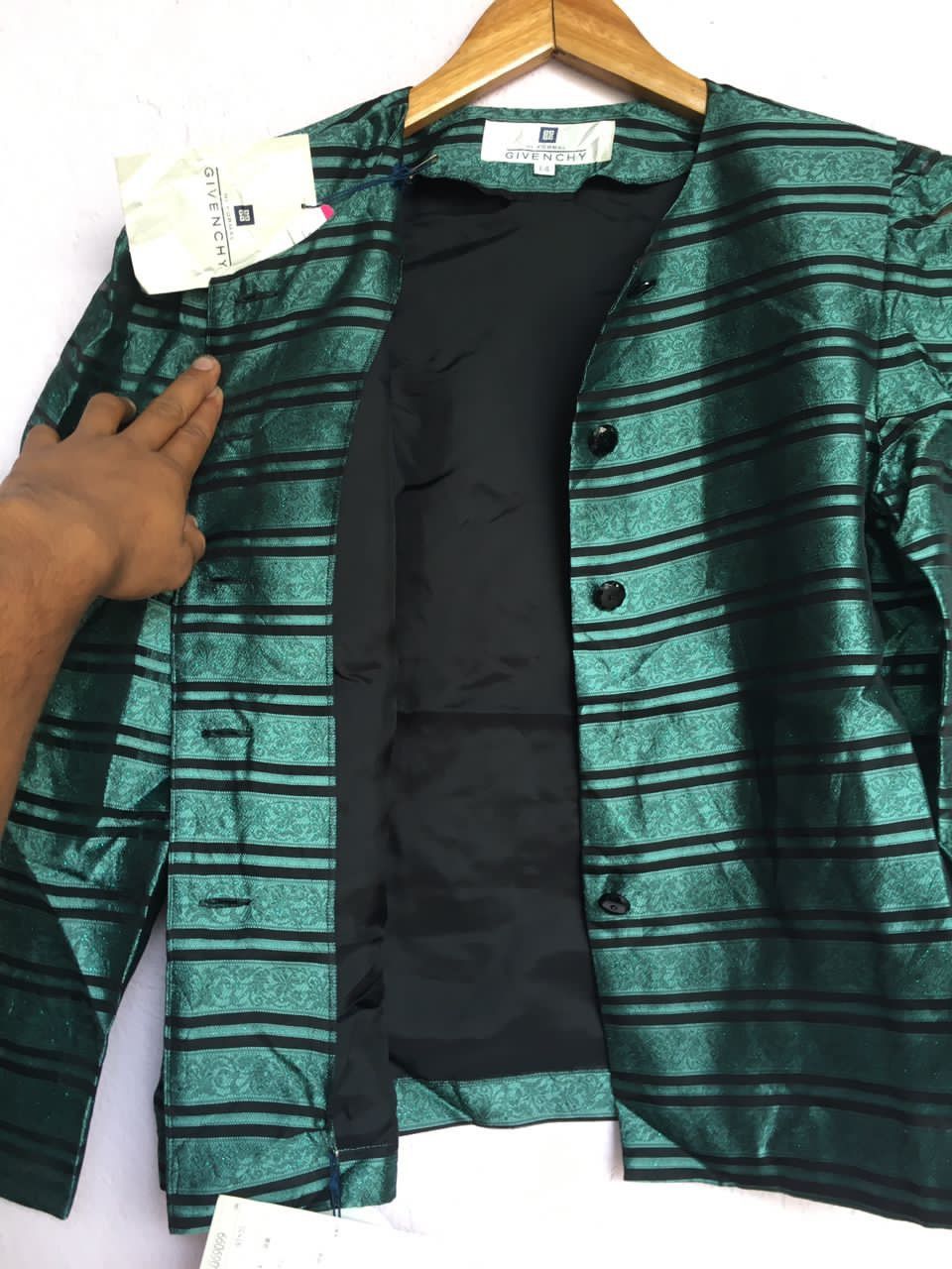 Givenchy Givenchy Tweed silk sating Women green Jackets Size ONE SIZE - 2 Thumbnail
