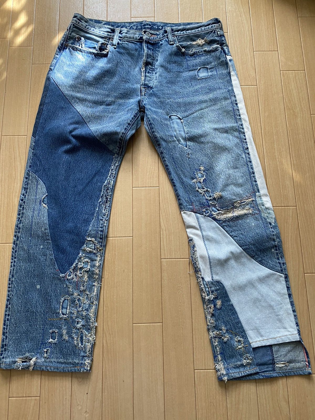 Kapital patchwork damaged denim