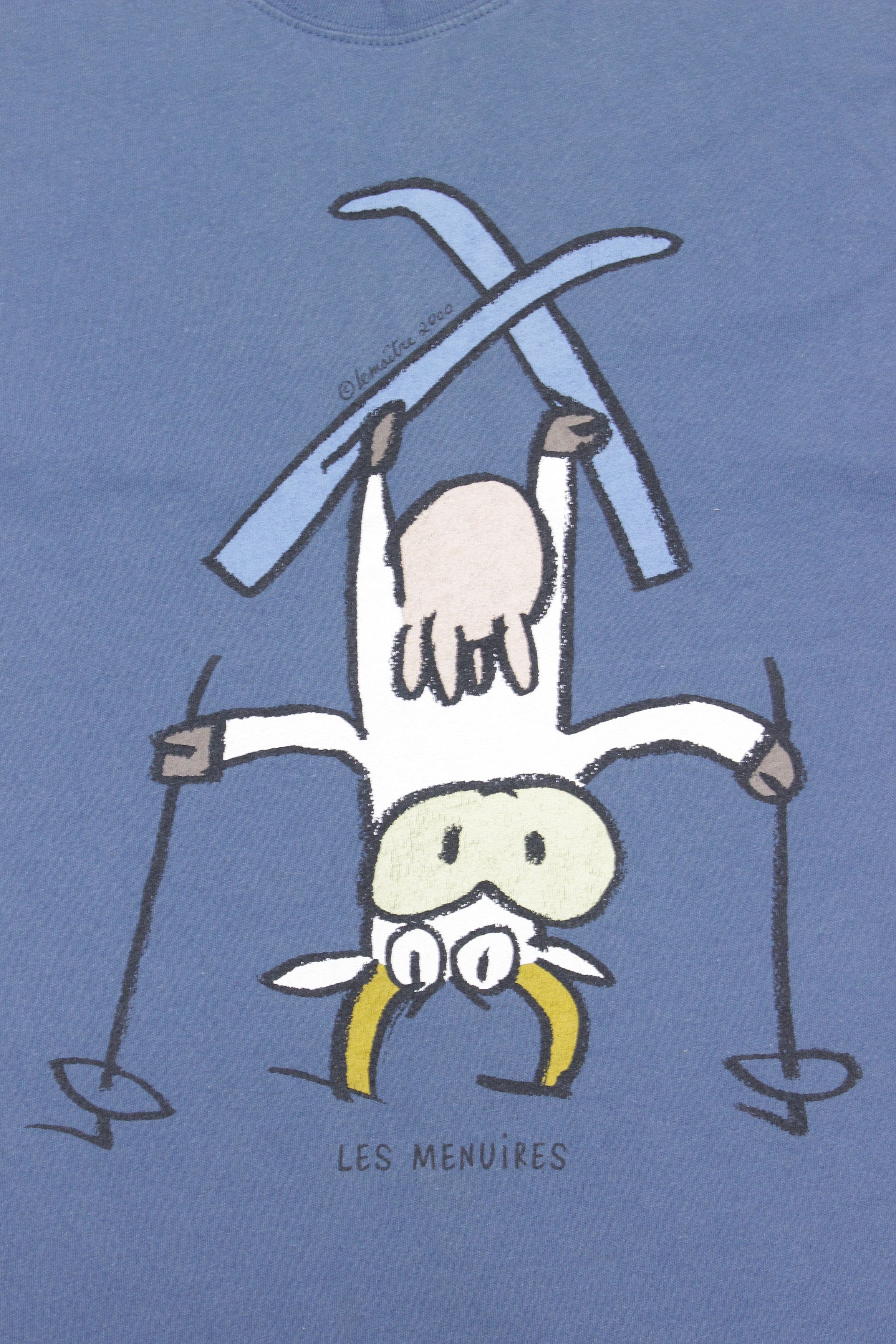 Vintage 2000 Lemaitre Cow On Skis T-Shirt Size US S / EU 44-46 / 1 - 3 Thumbnail